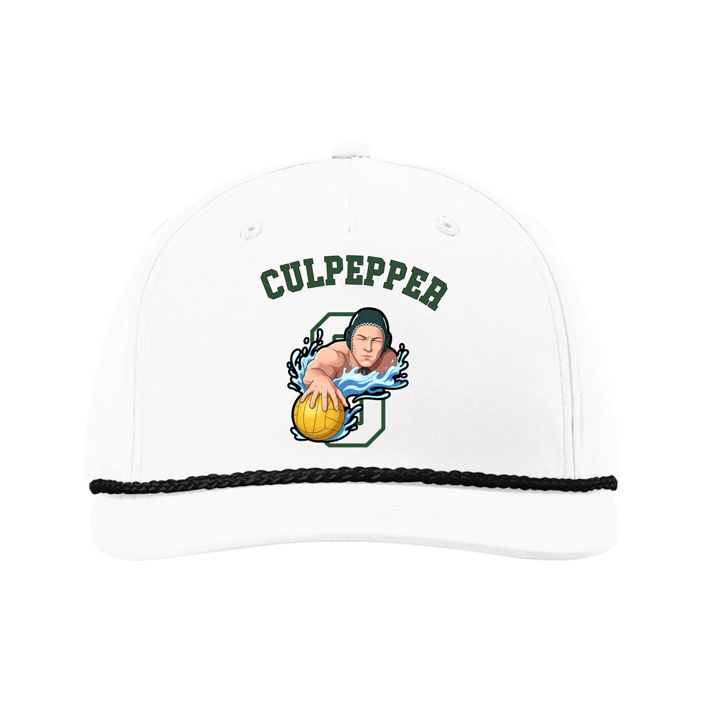 Five-Panel Classic Rope Cap — Shirsey Arch in White