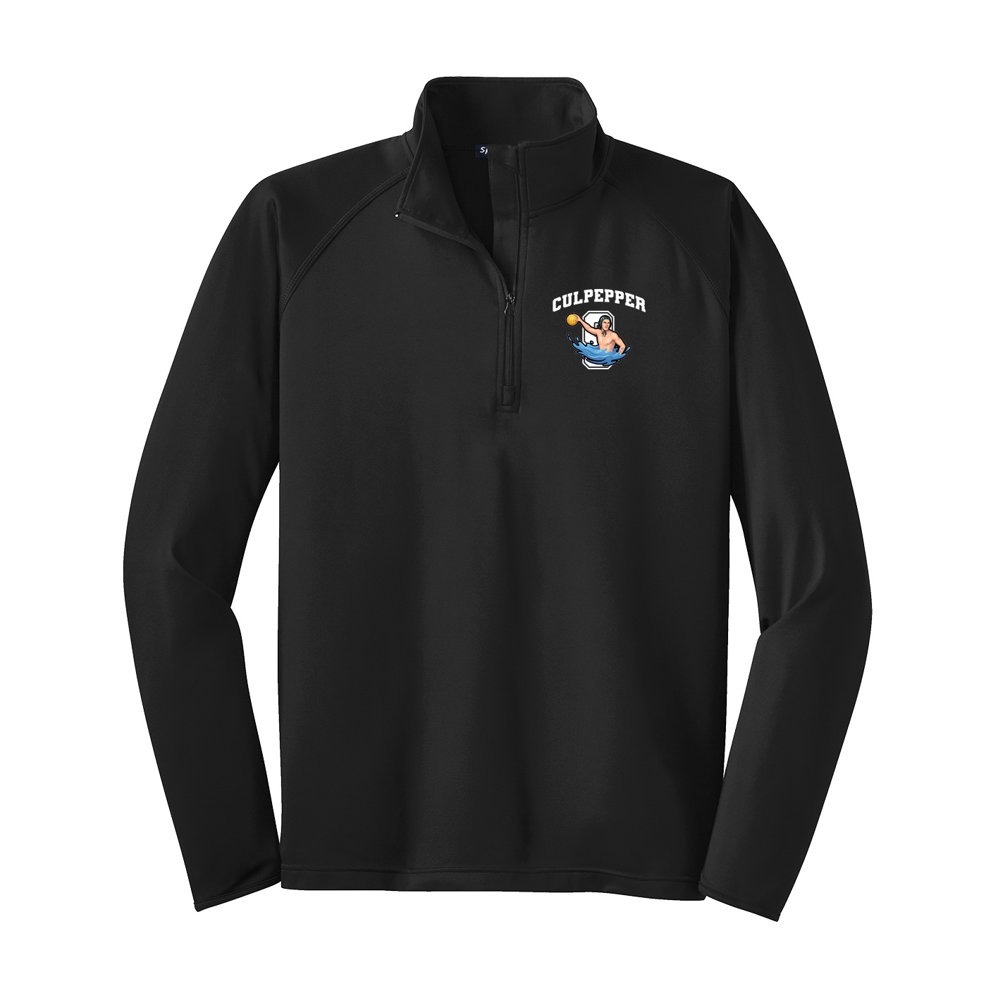 Q-Zip Pullover — Number in Black