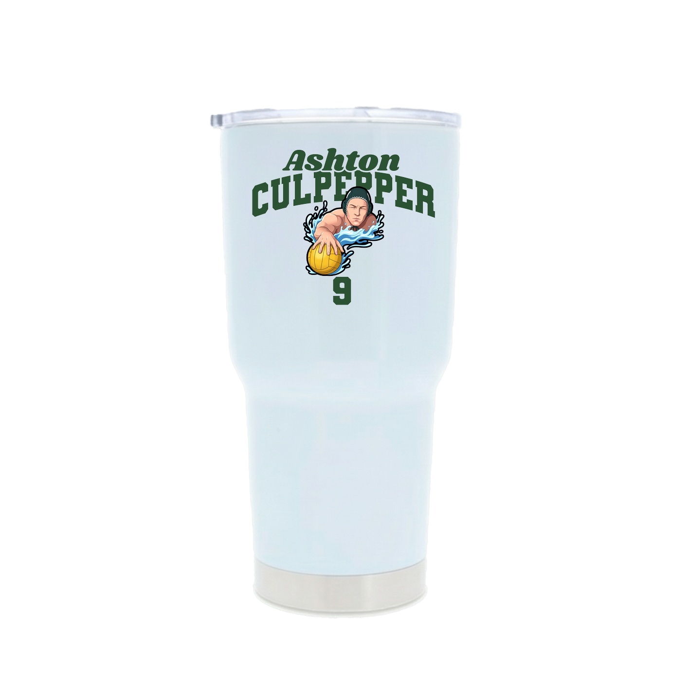 30oz Stainless Steel Tumbler — Signature Arch in White