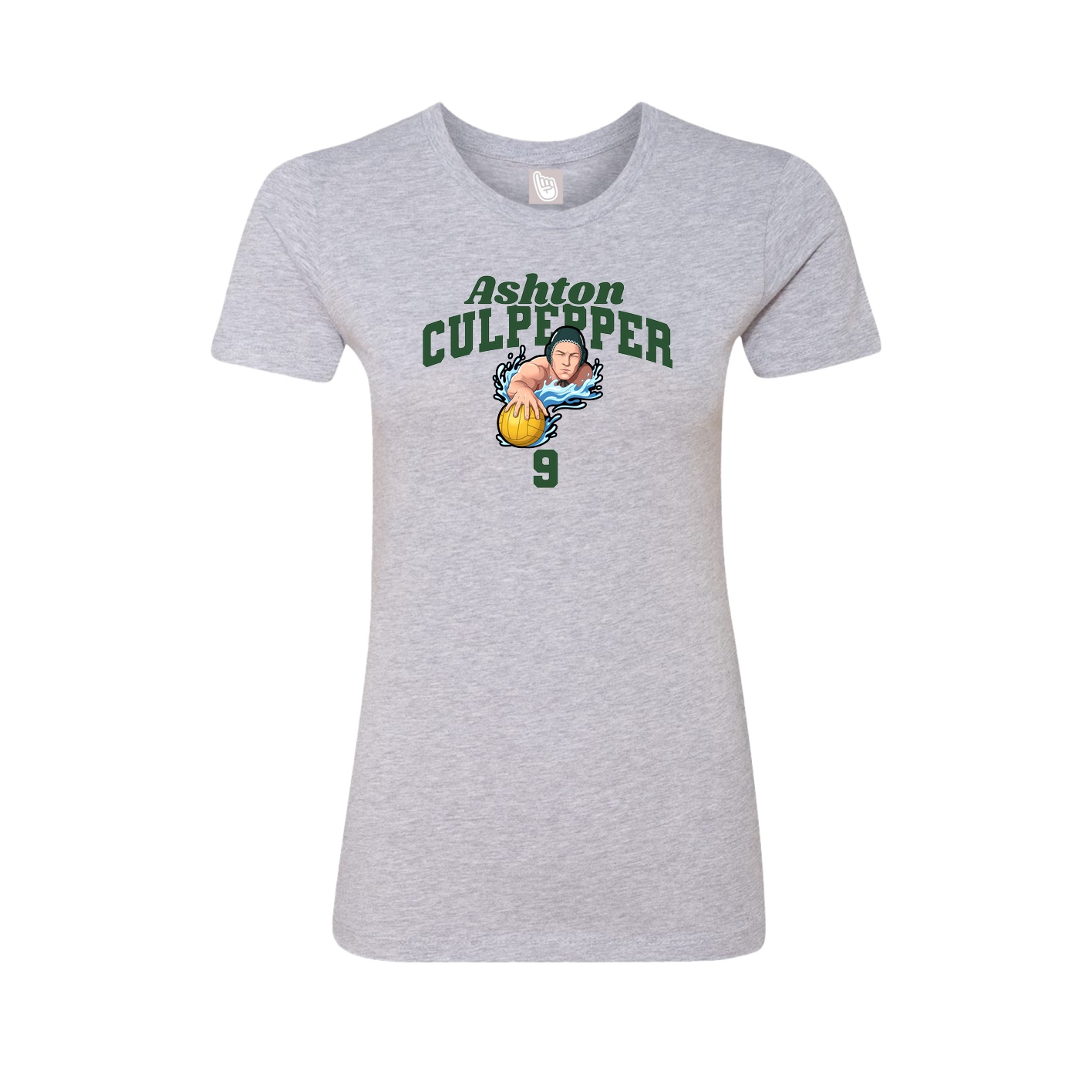 Fitted Women's Tee — Signature Arch in Grey