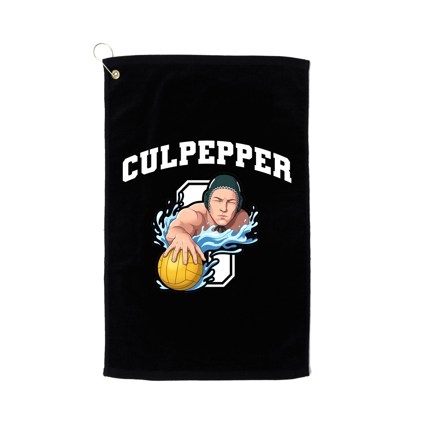 Golf Towel — Number in Black