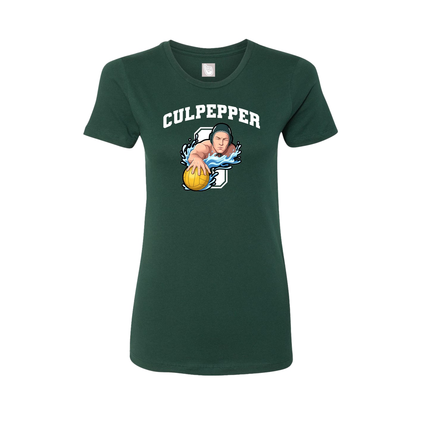 Fitted Women's Tee — Number in Green