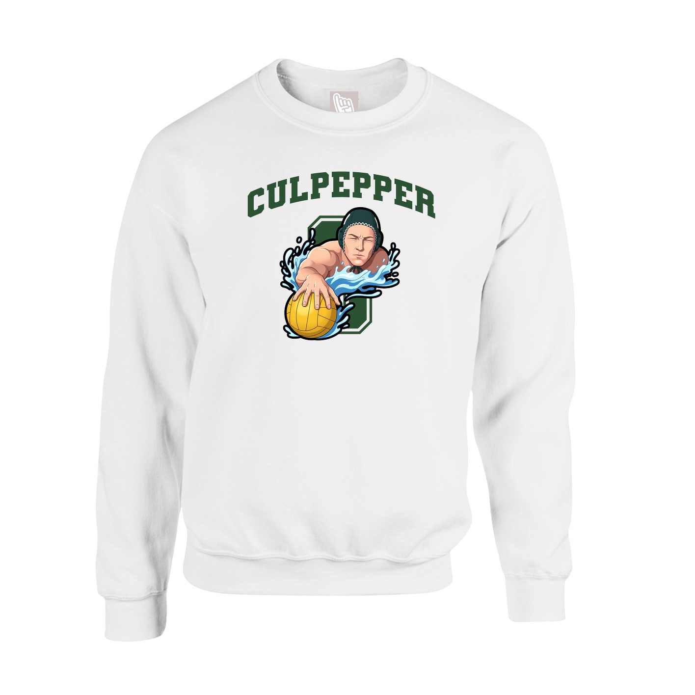 Fleece Crew — Number in White