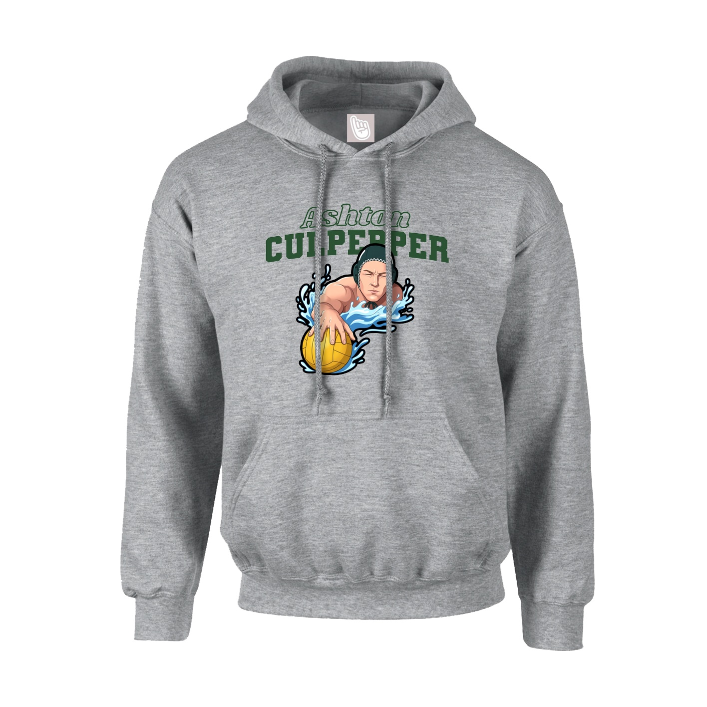 Hoodie — Name Arch in Grey