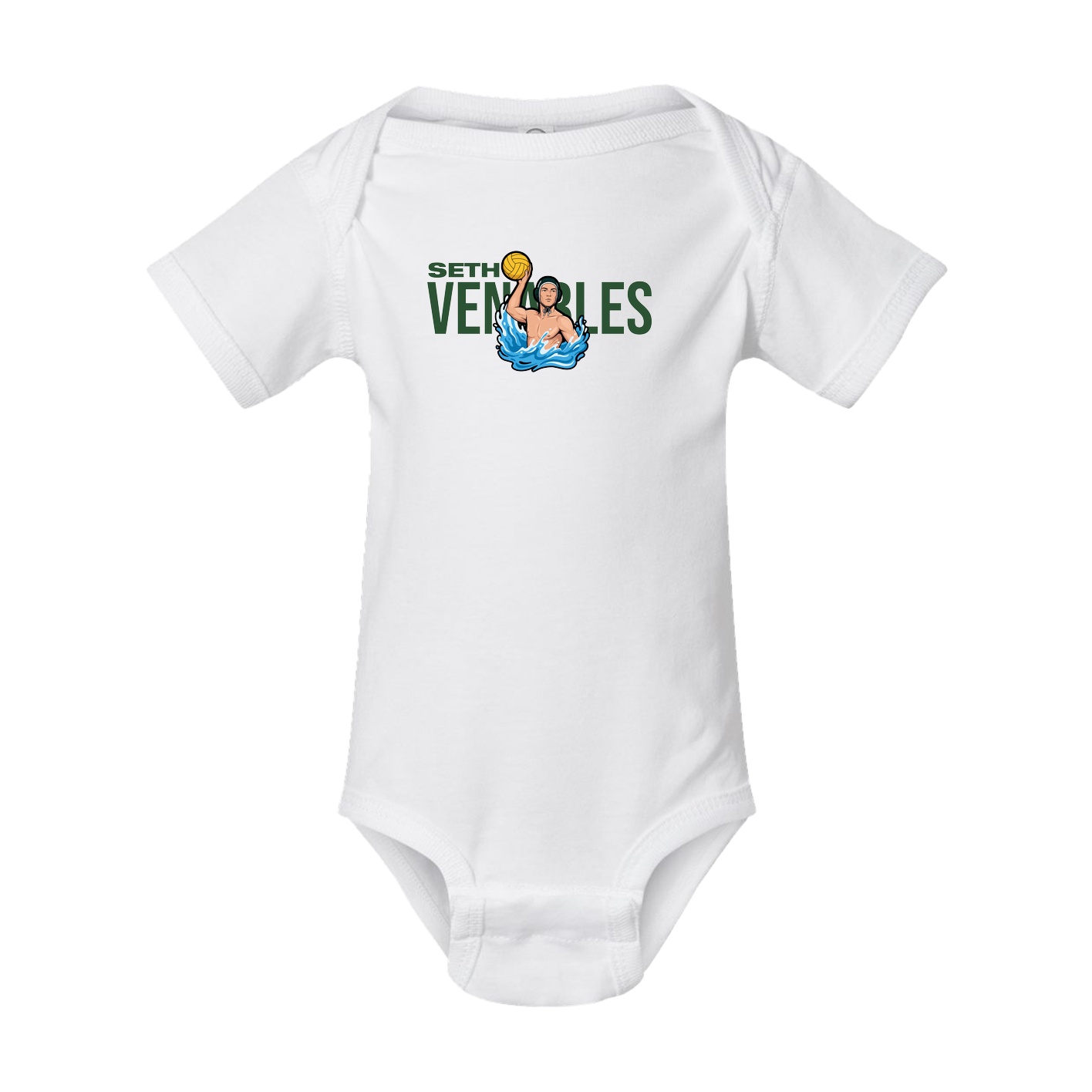 Baby Onesie — Player Name in White