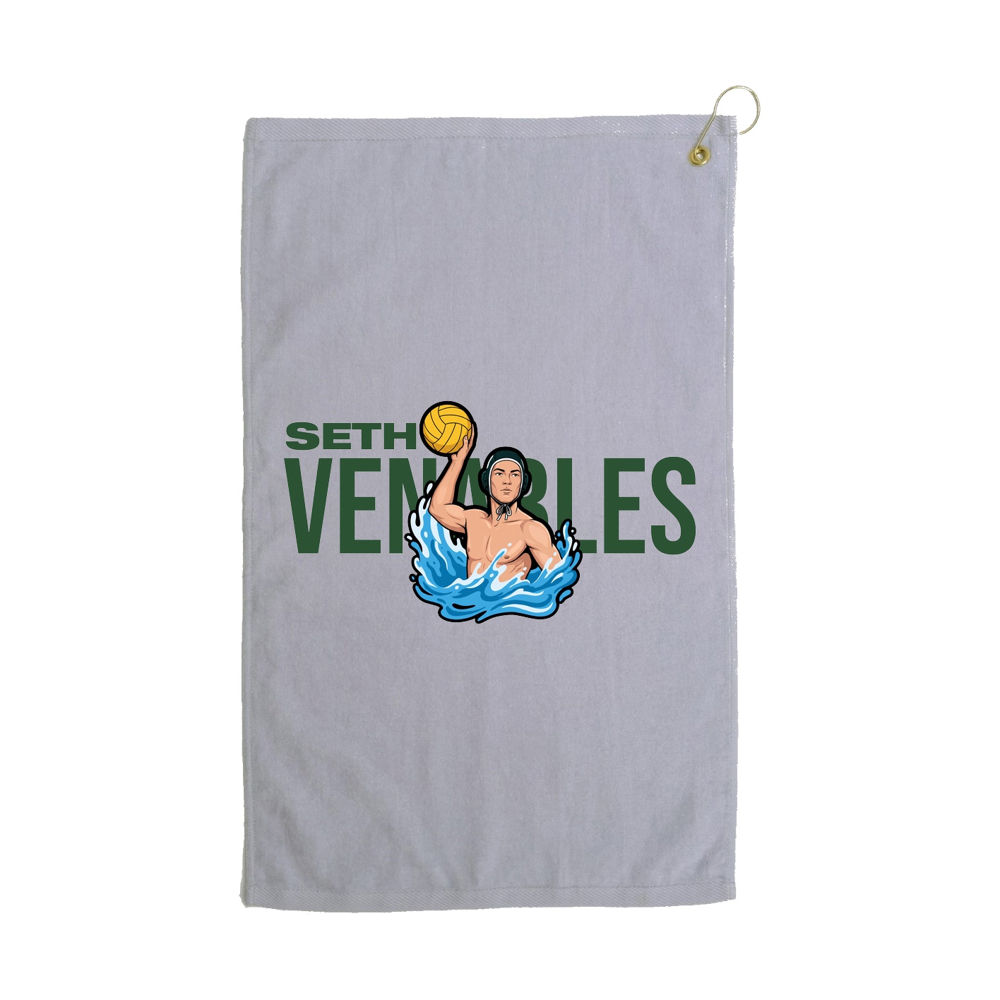 Golf Towel — Player Name in Grey