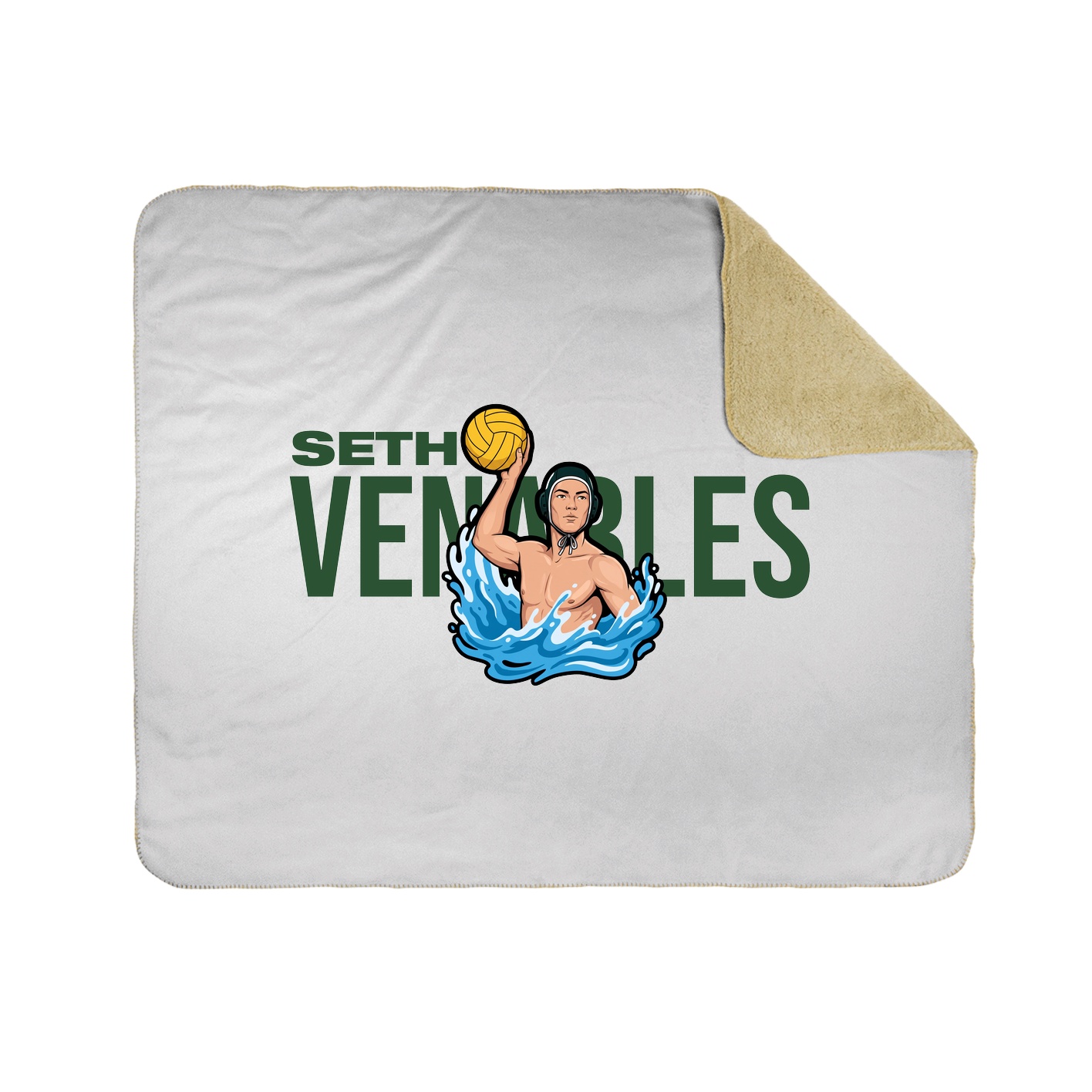 Throw Blanket — Player Name in White