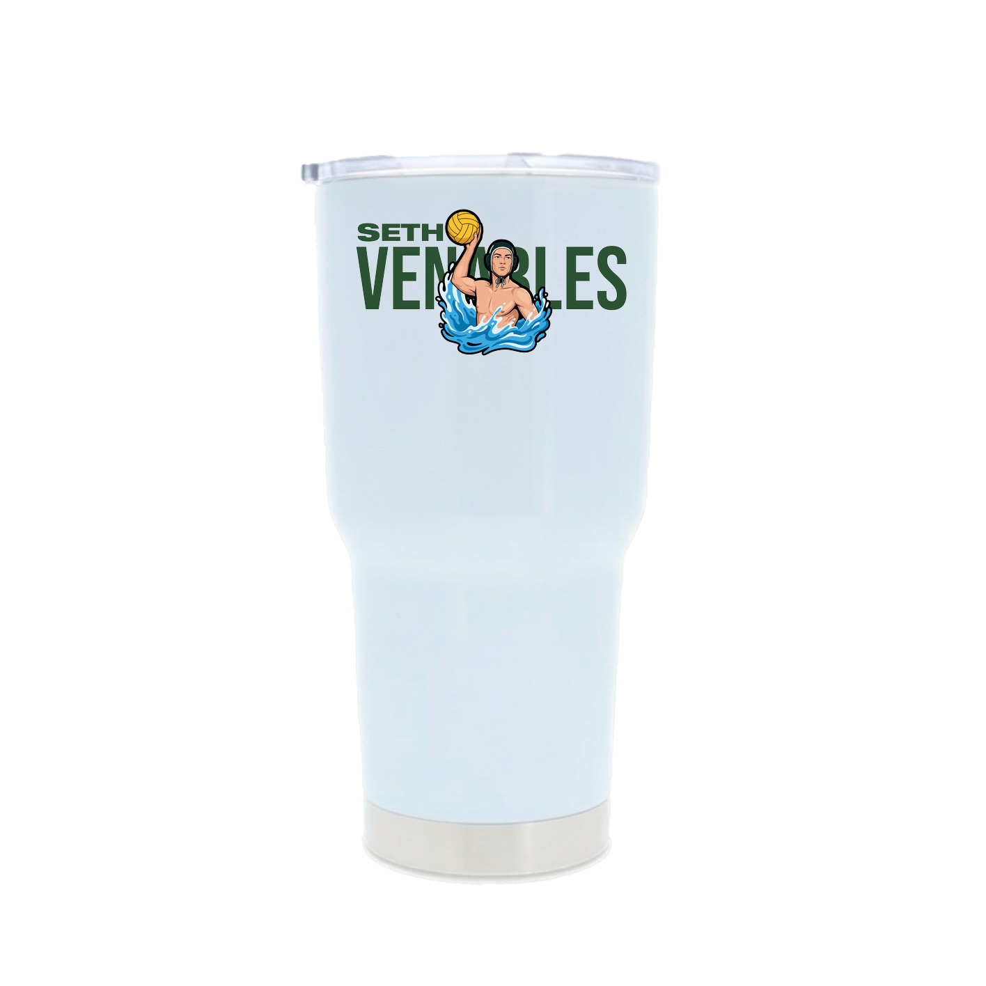 30oz Stainless Steel Tumbler — Player Name in White