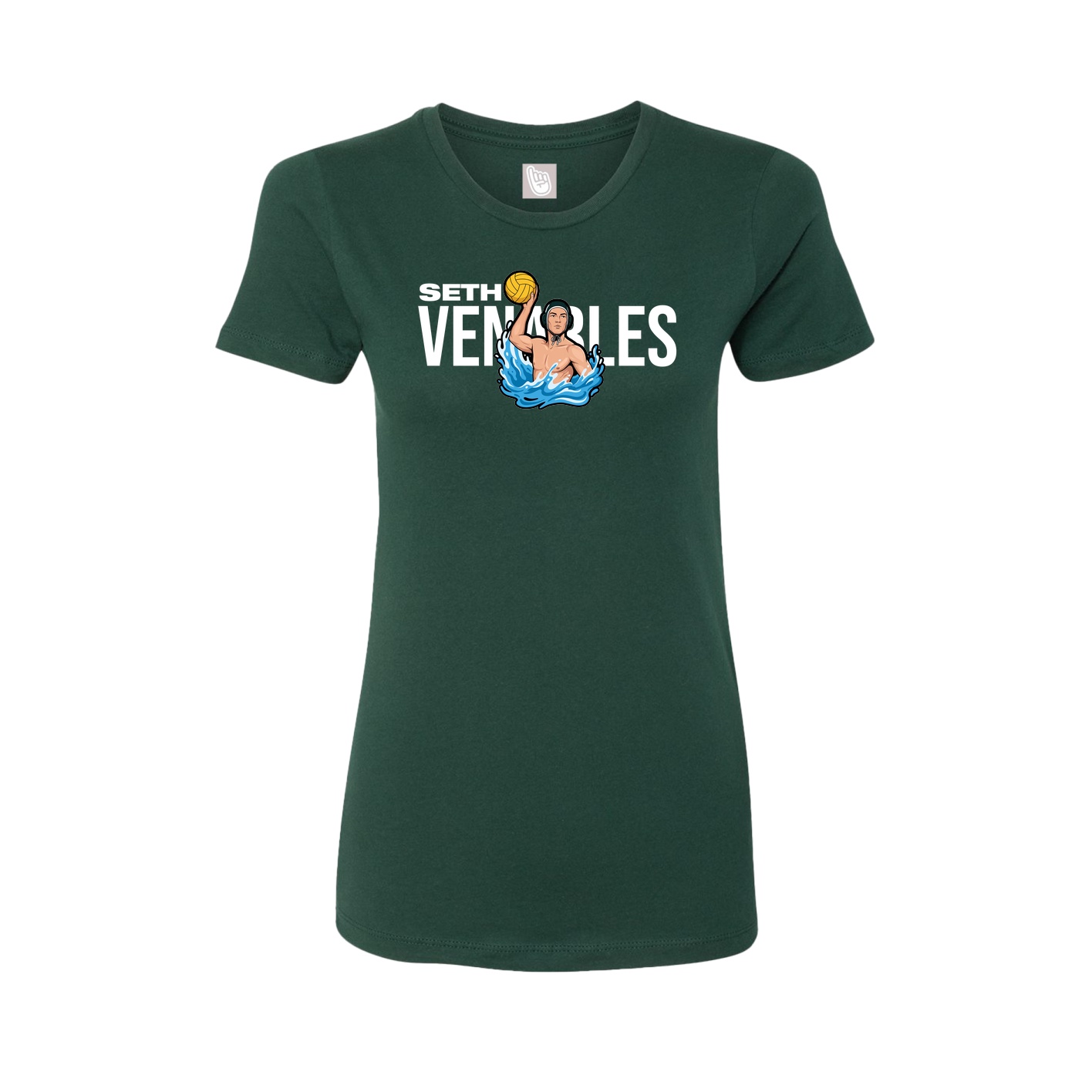 Fitted Women's Tee — Player Name in Green