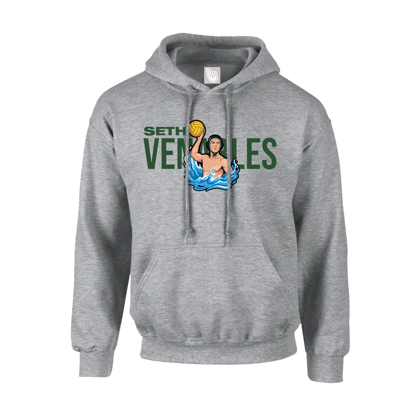 Hoodie — Player Name in Grey