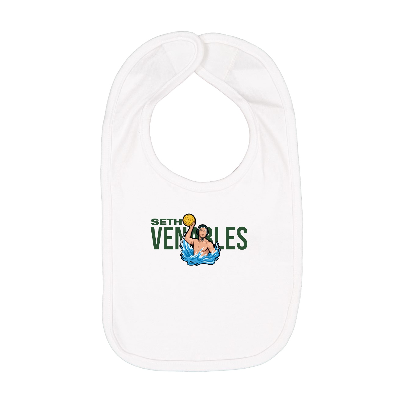 Infant Bib — Player Name in White