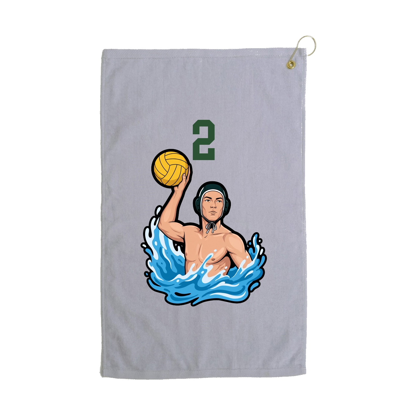 Golf Towel — Number Top in Grey