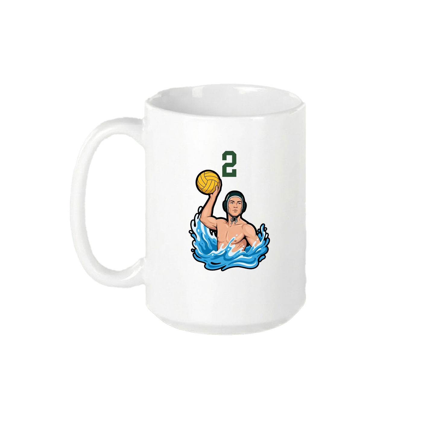 15oz Coffee Mug — Number Top in White