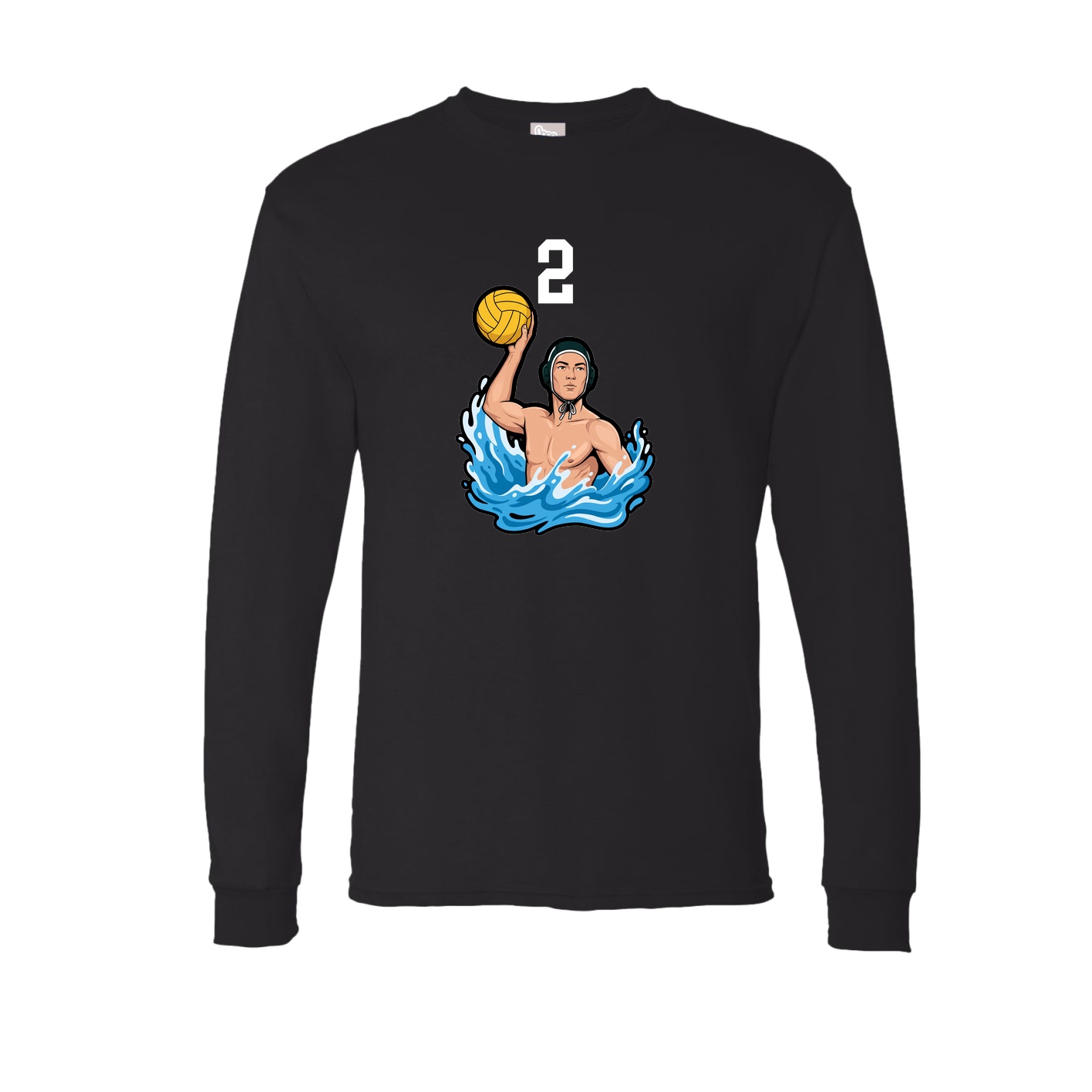 Long Sleeve Tee — Number Top in Black