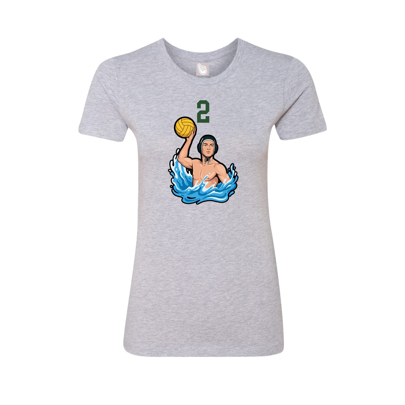 Fitted Women's Tee — Number Top in Grey