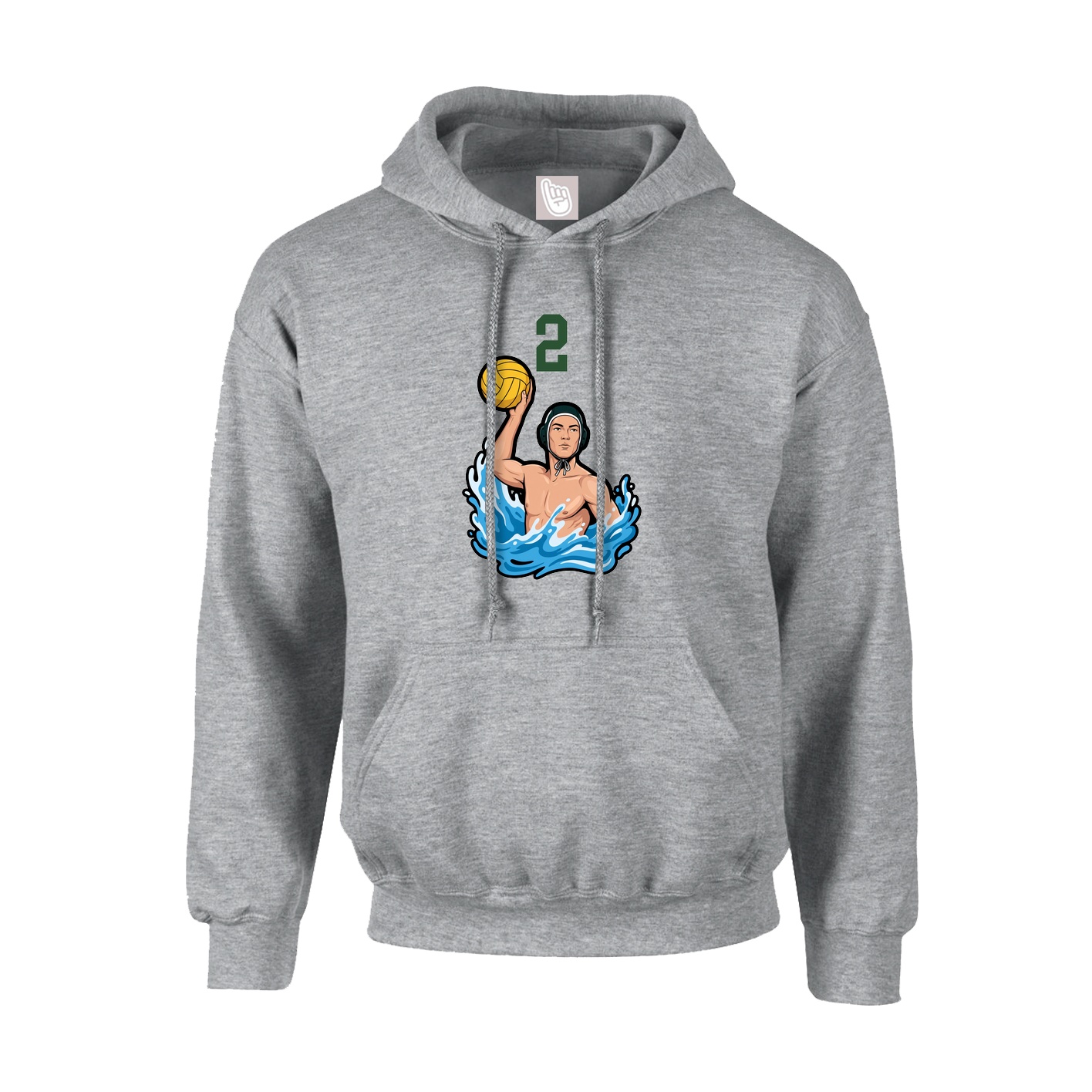 Youth Hoodie — Number Top in Grey