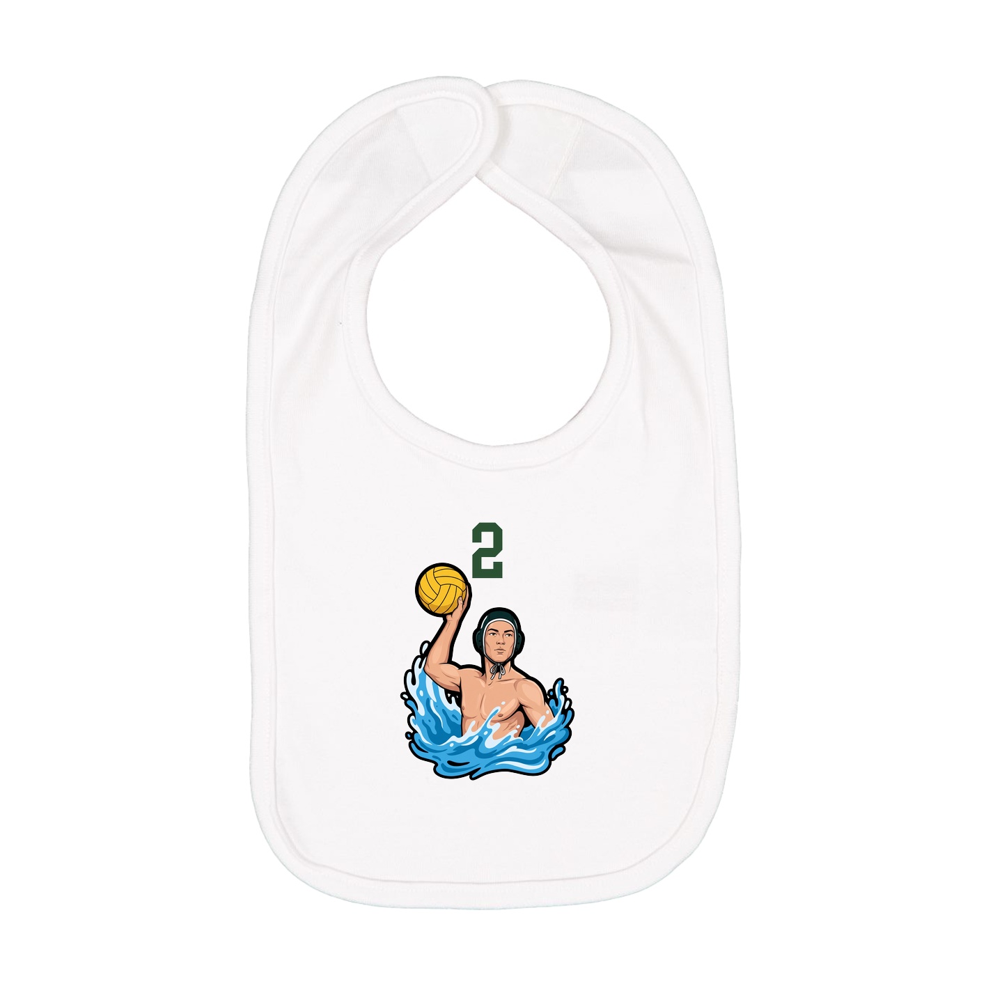 Infant Bib — Number Top in White