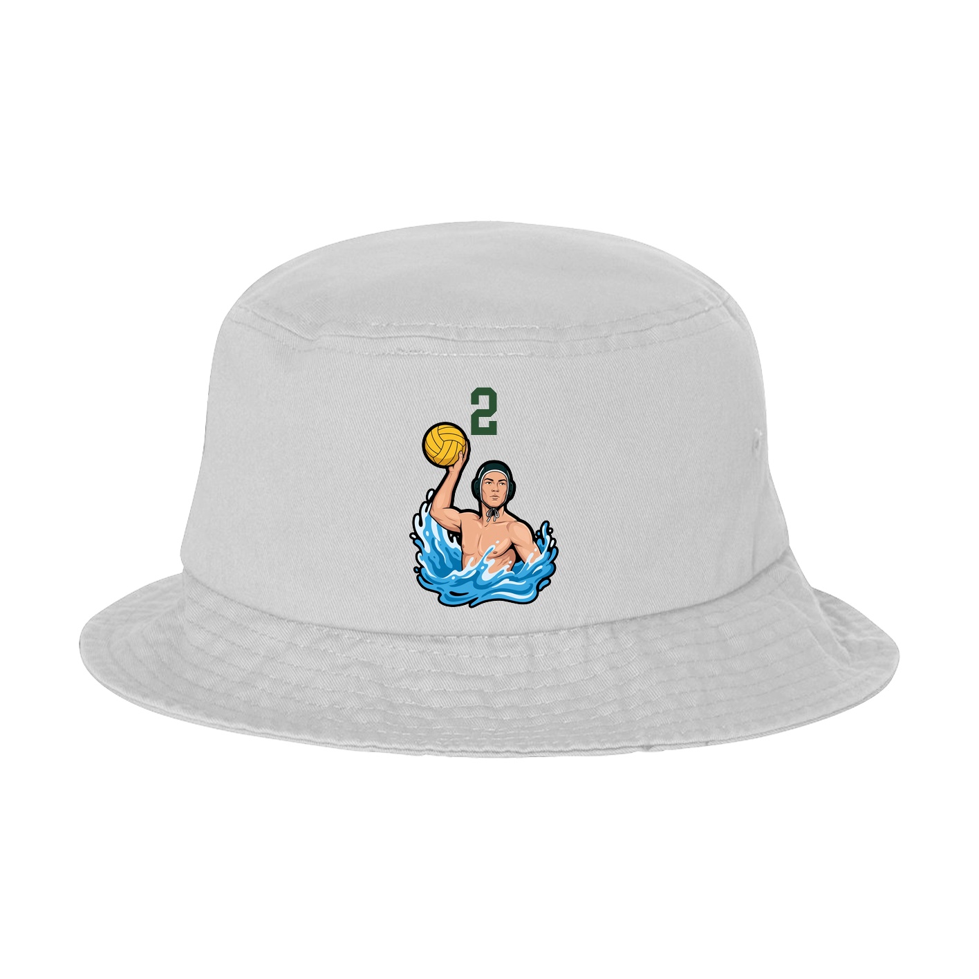 Bucket Cap — Number Top in White