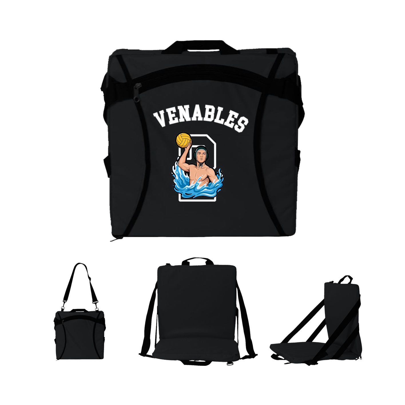 Folding Stadium Seat — Shirsey Arch in Black