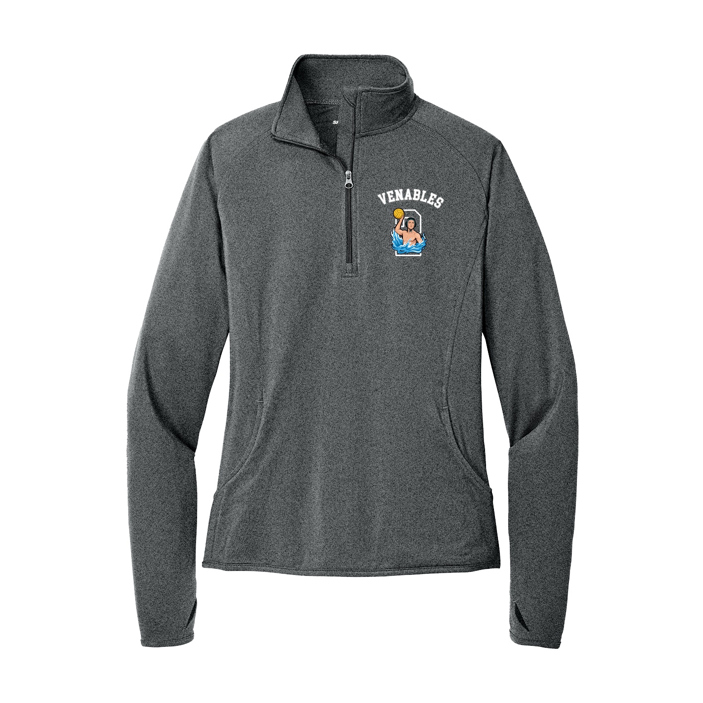 Women's Q-Zip Pullover — Shirsey Arch in Grey