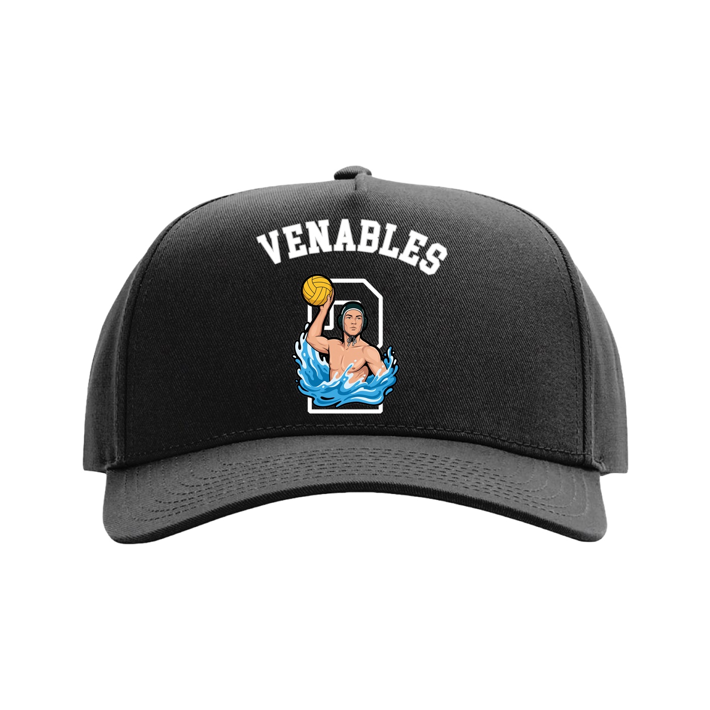 Full Fabric Five-Panel Champ Cap — Shirsey Arch in Black