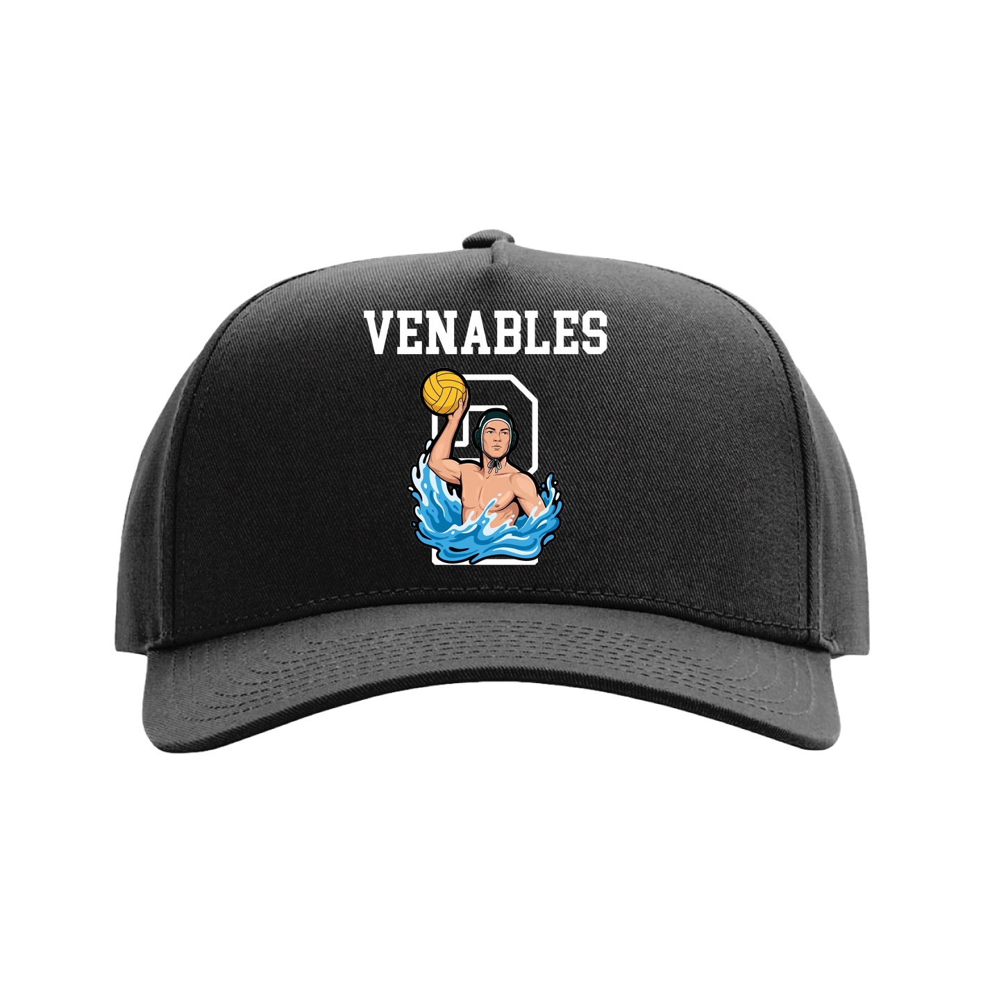 Full Fabric Five-Panel Champ Cap — Shirsey in Black