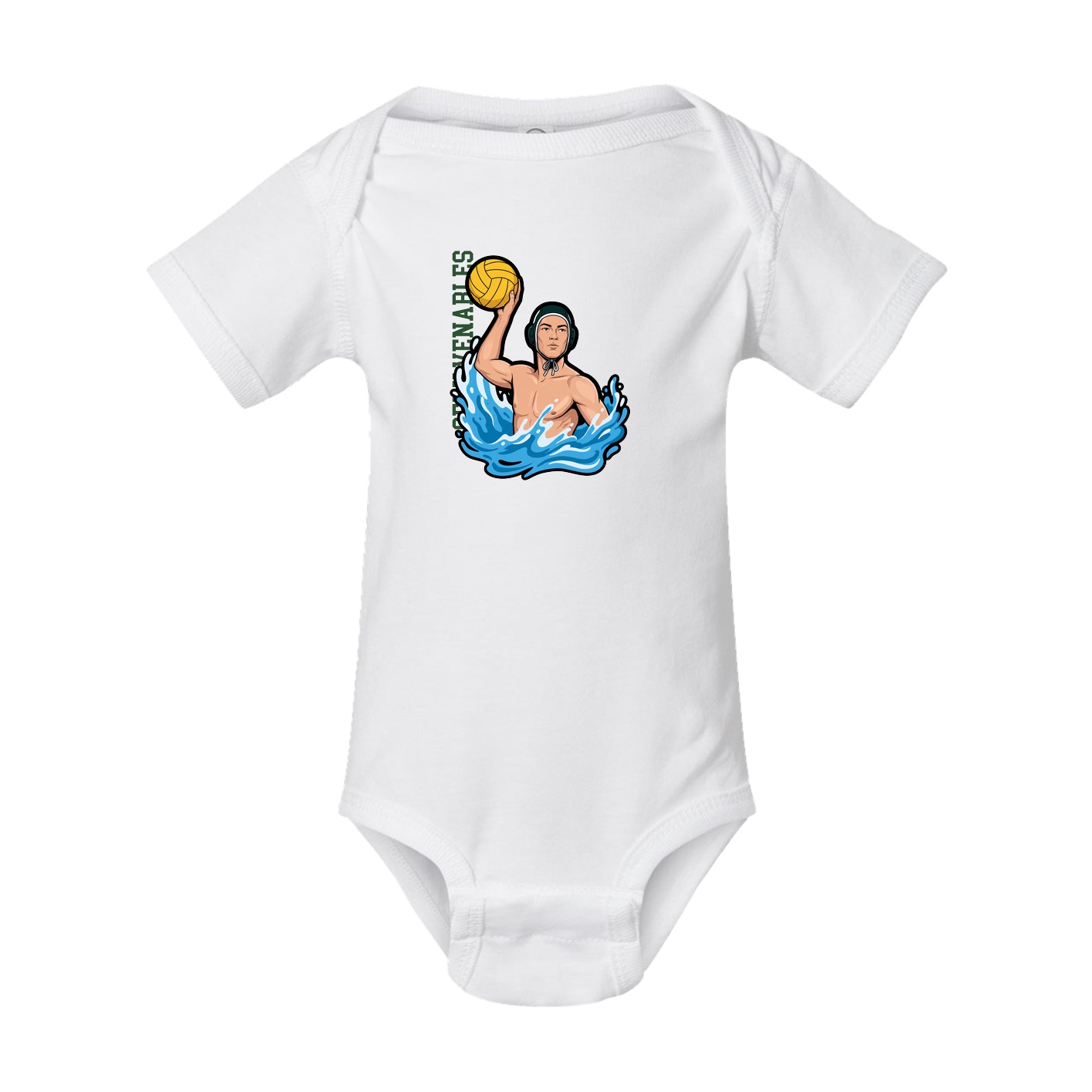 Baby Onesie — Name Vertical in White