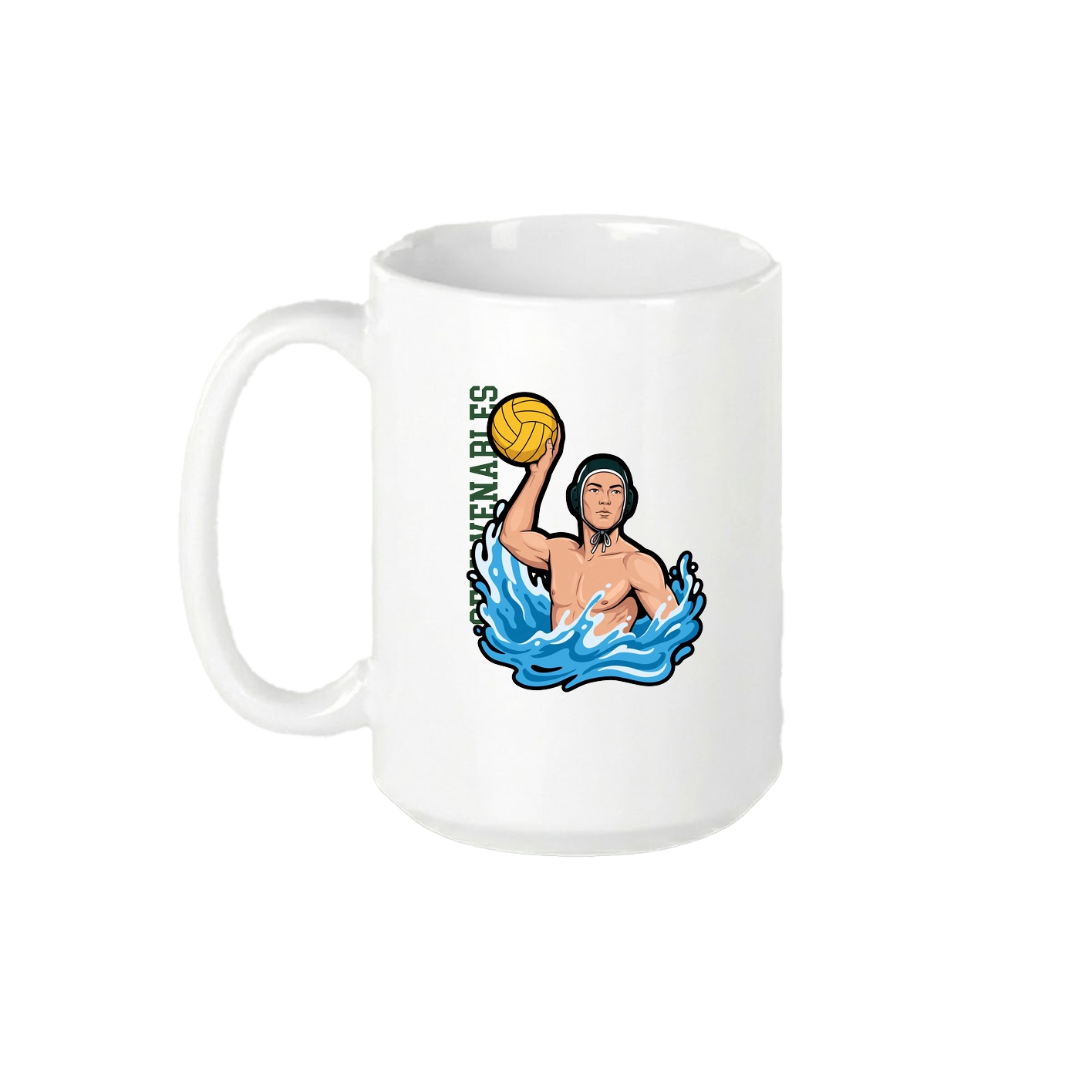 15oz Coffee Mug — Name Vertical in White