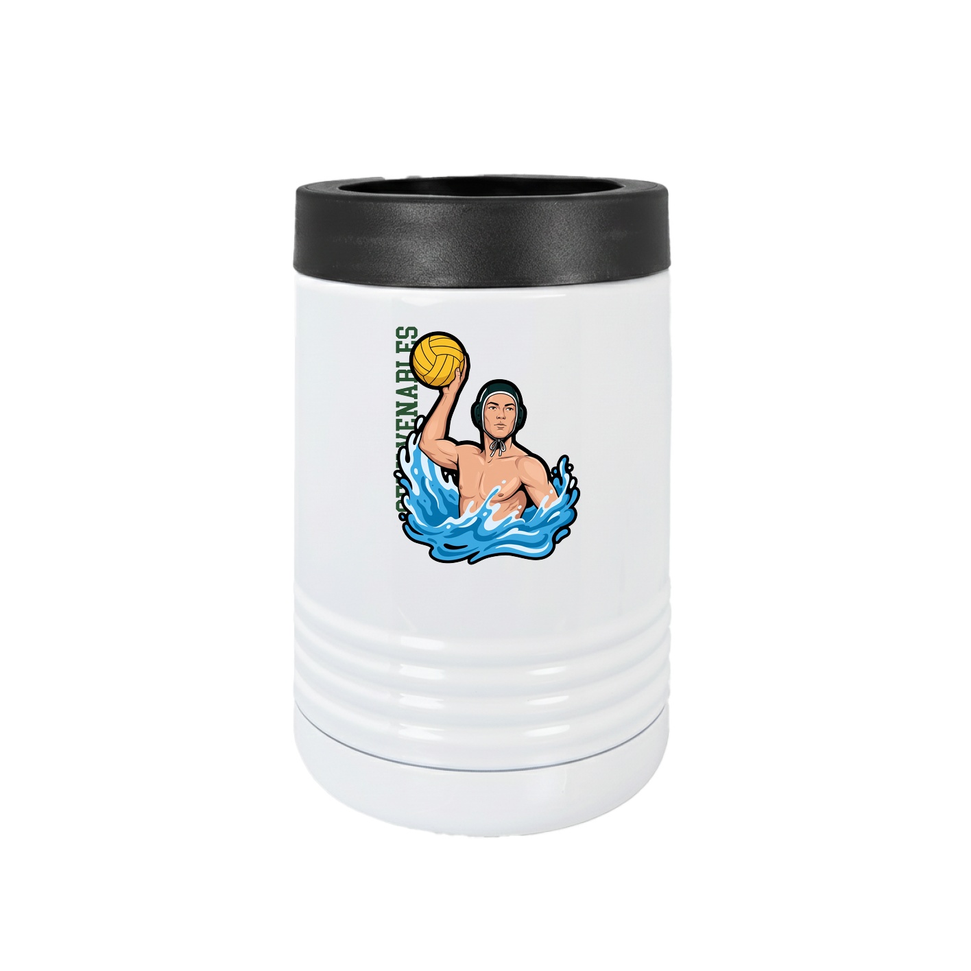 Beverage Holder — Name Vertical in White