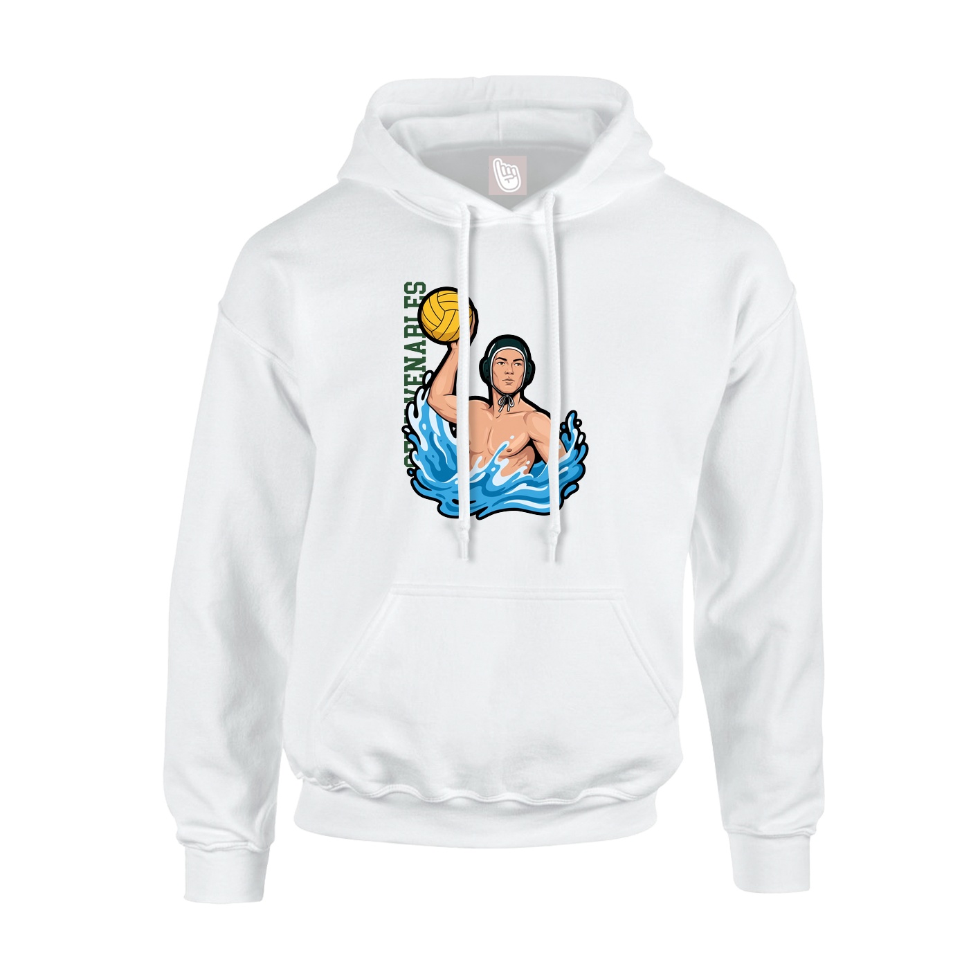 Hoodie — Name Vertical in White