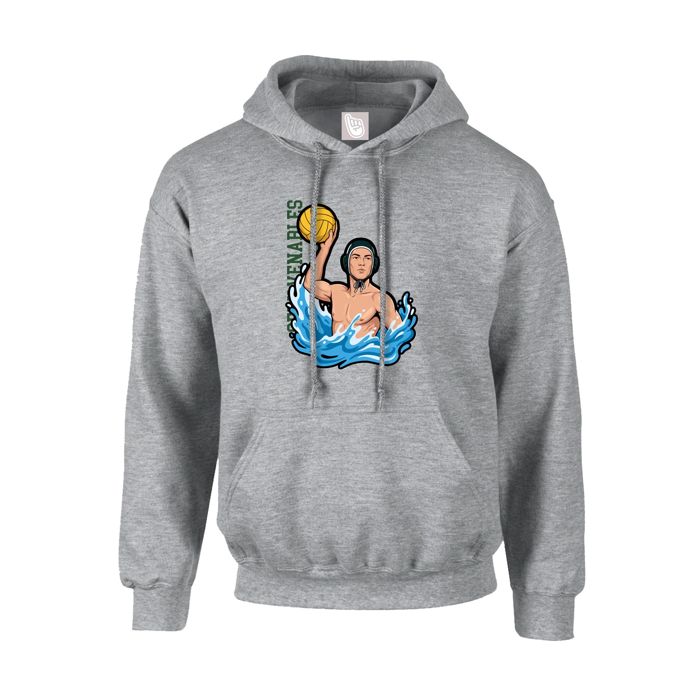 Youth Hoodie — Name Vertical in Grey