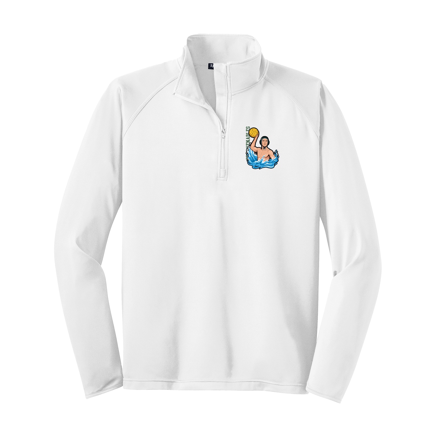 Q-Zip Pullover — Name Vertical in White