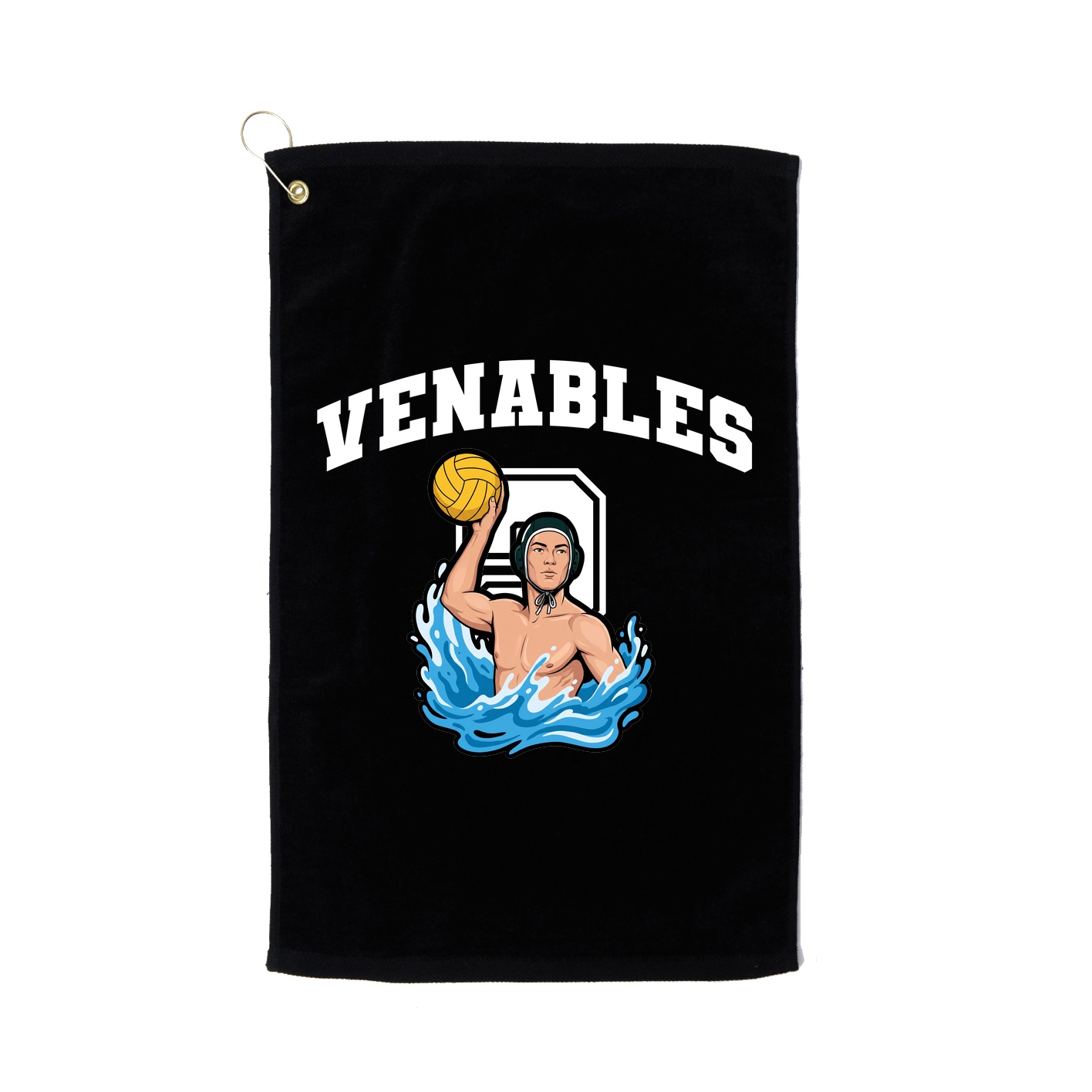 Golf Towel — Number in Black
