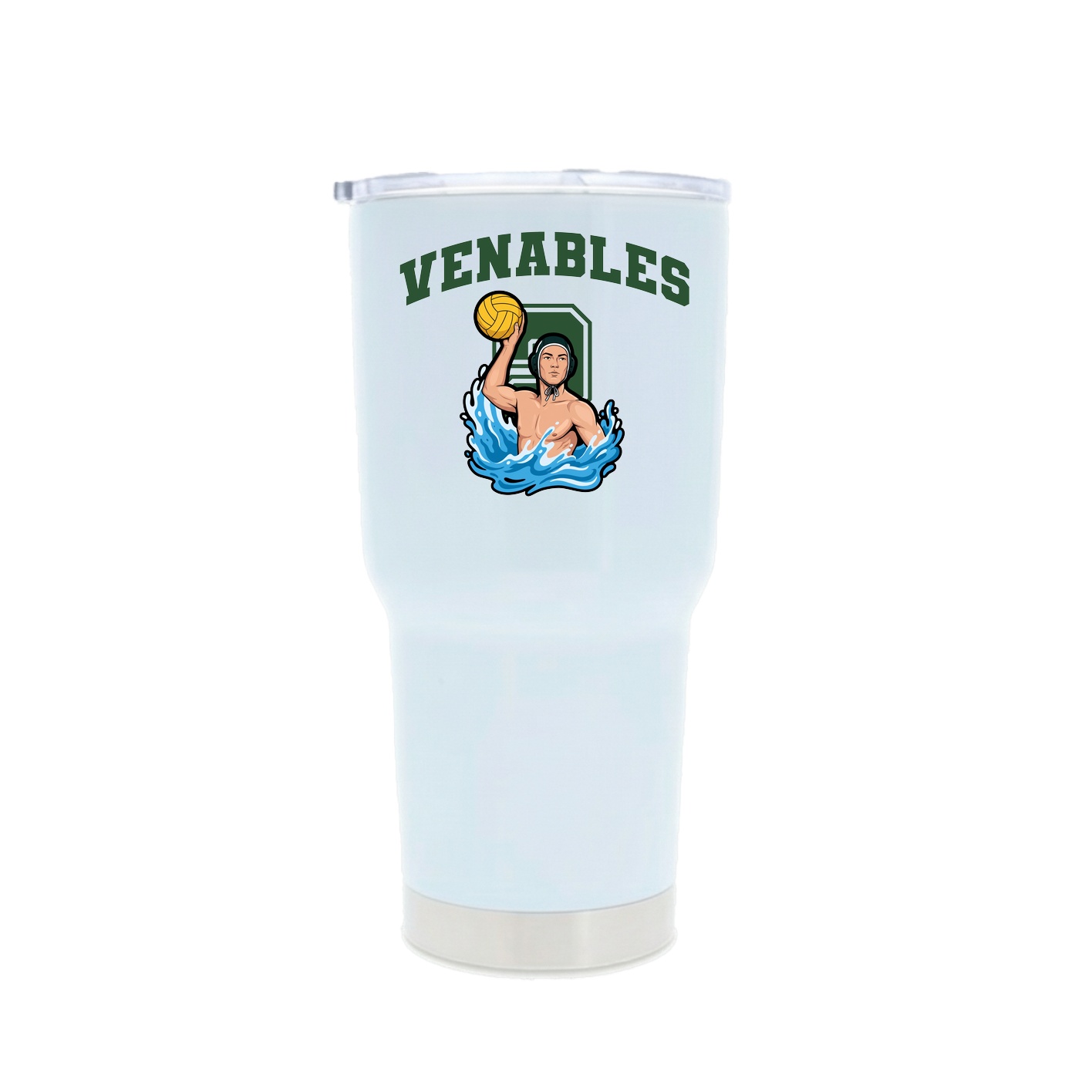 30oz Stainless Steel Tumbler — Number in White