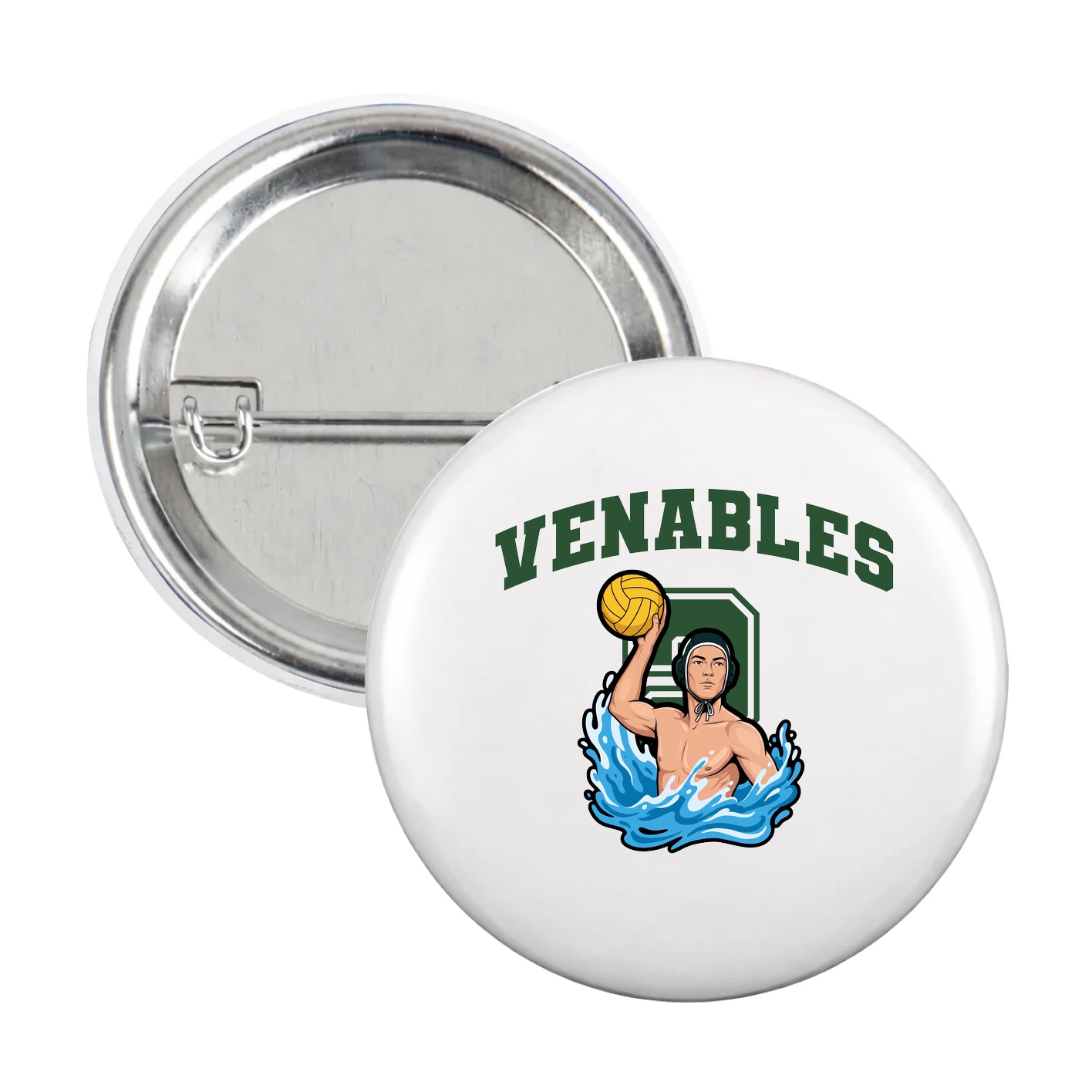 Game Day Button — Number in White