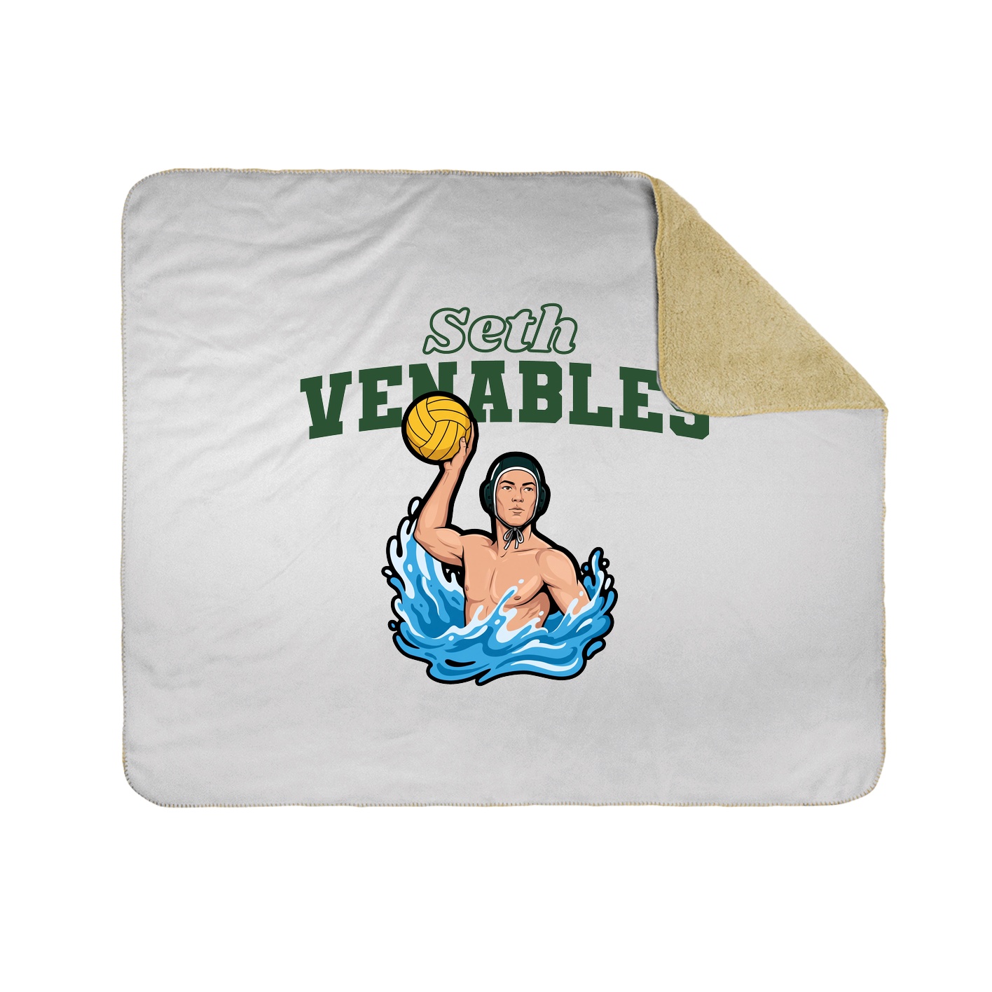 Throw Blanket — Name Arch in White