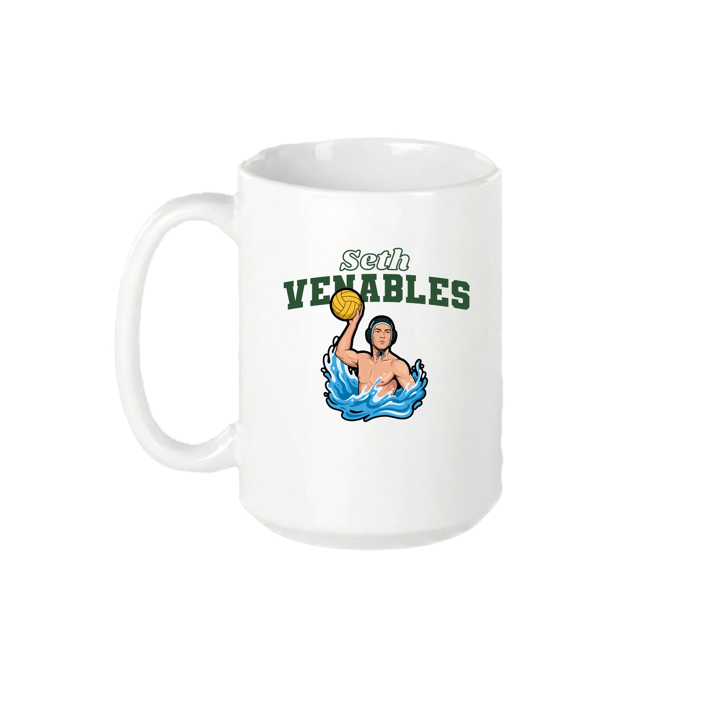 15oz Coffee Mug — Name Arch in White