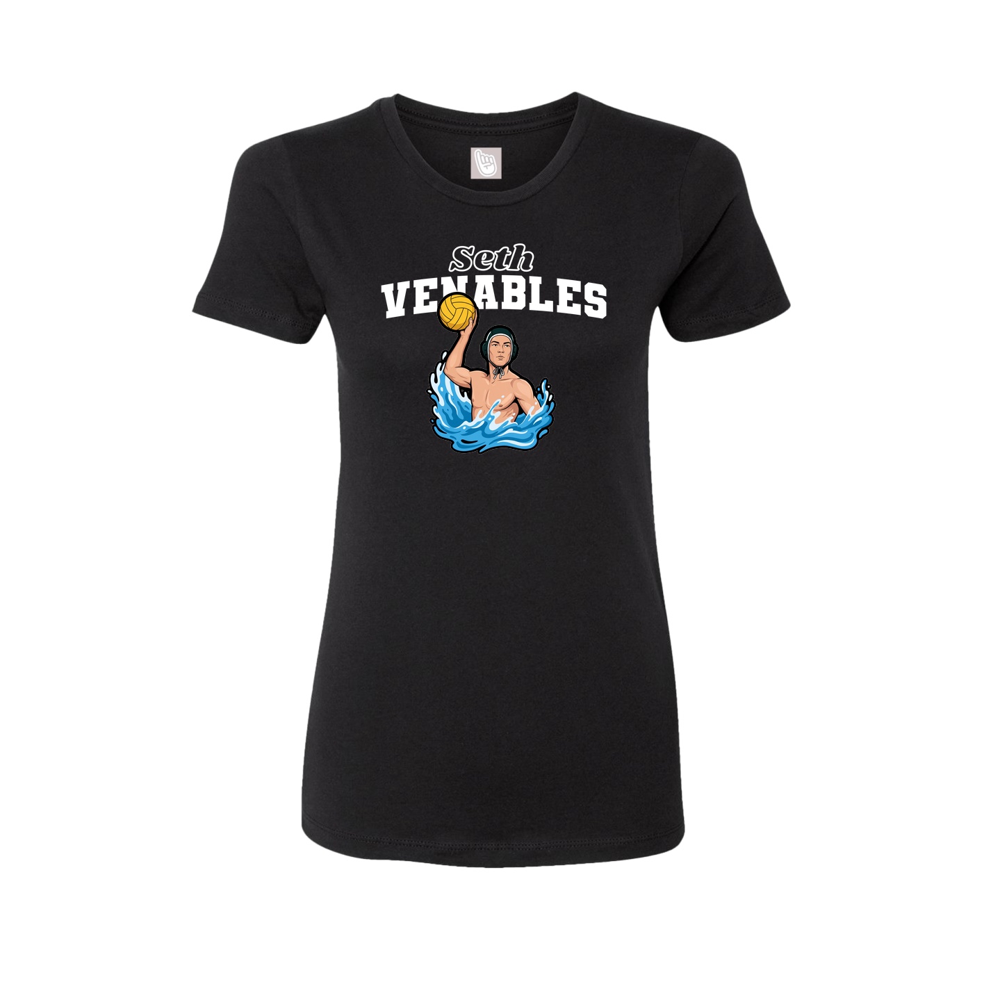 Fitted Women's Tee — Name Arch in Black