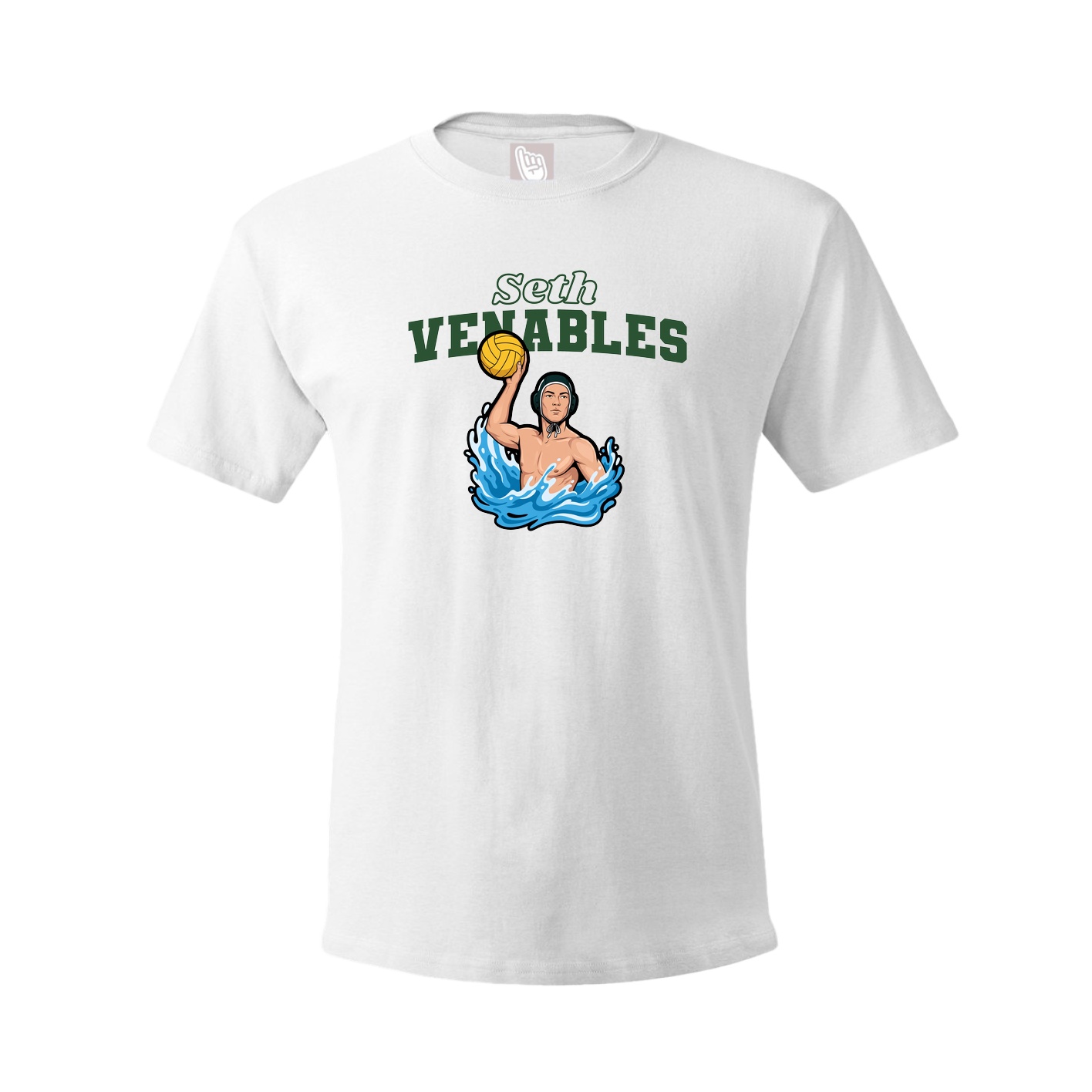 Youth Tee — Name Arch in White