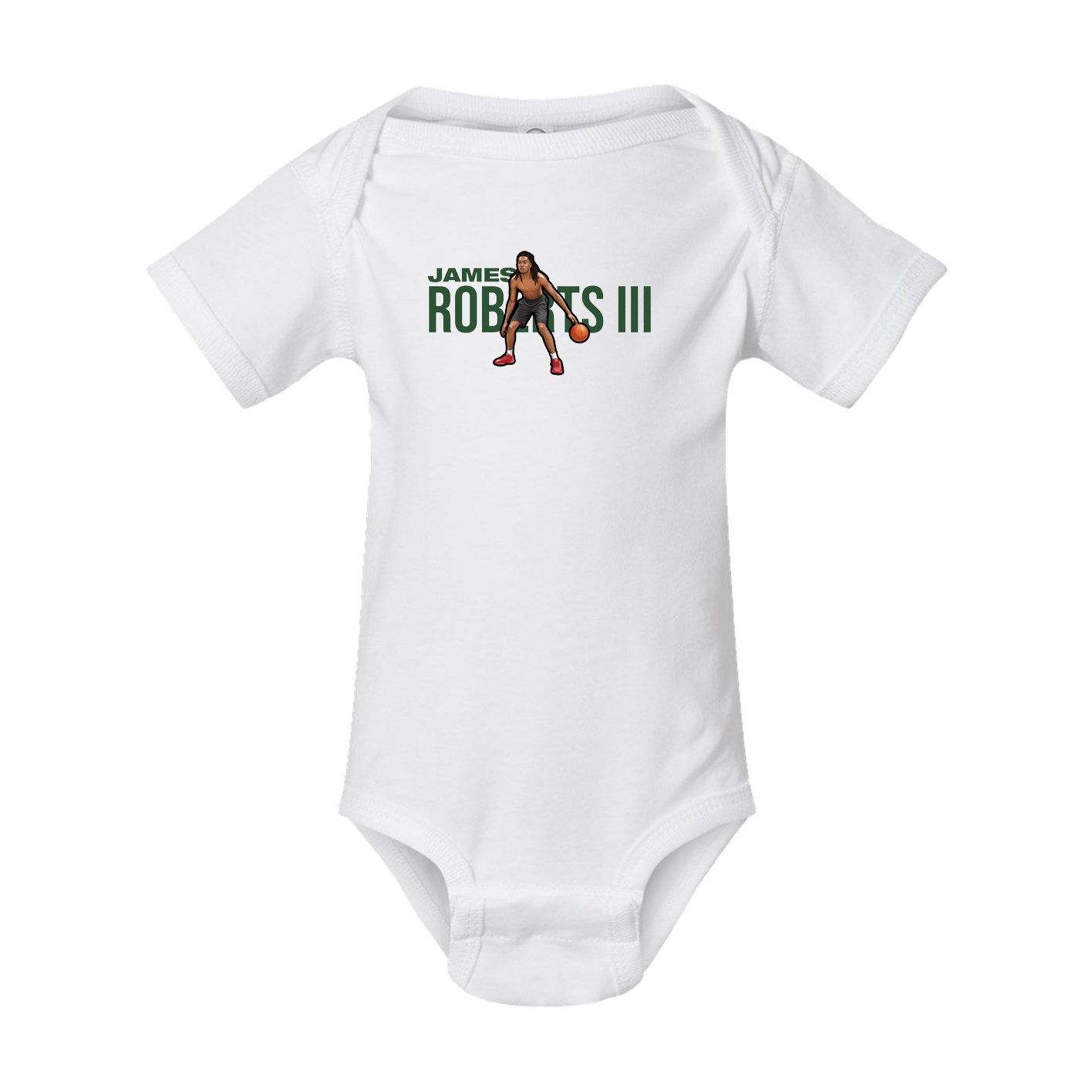 Baby Onesie — Player Name in White