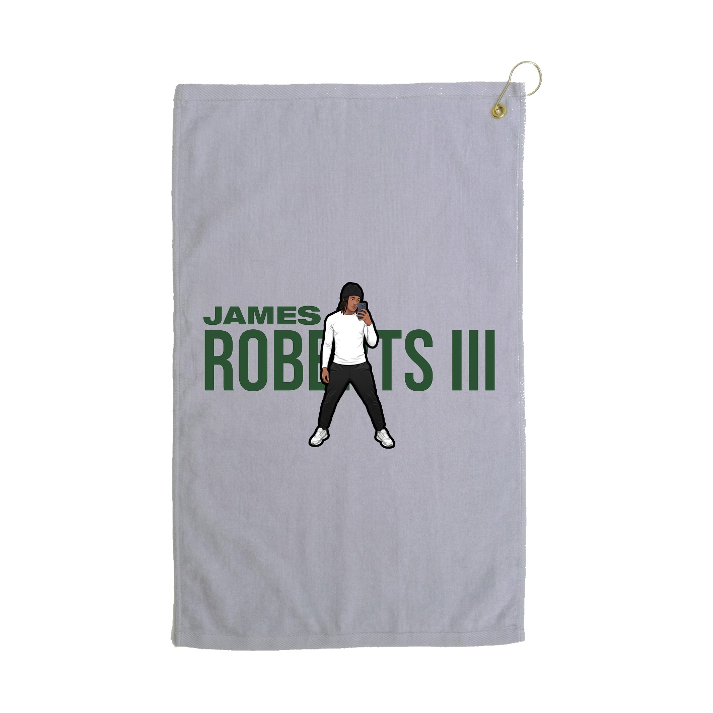 Golf Towel — Player Name in Grey