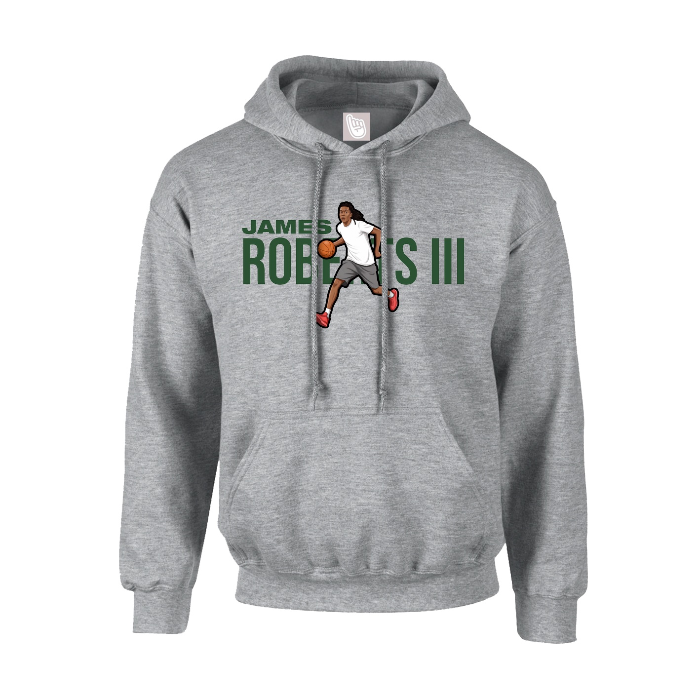 Hoodie — Player Name in Grey