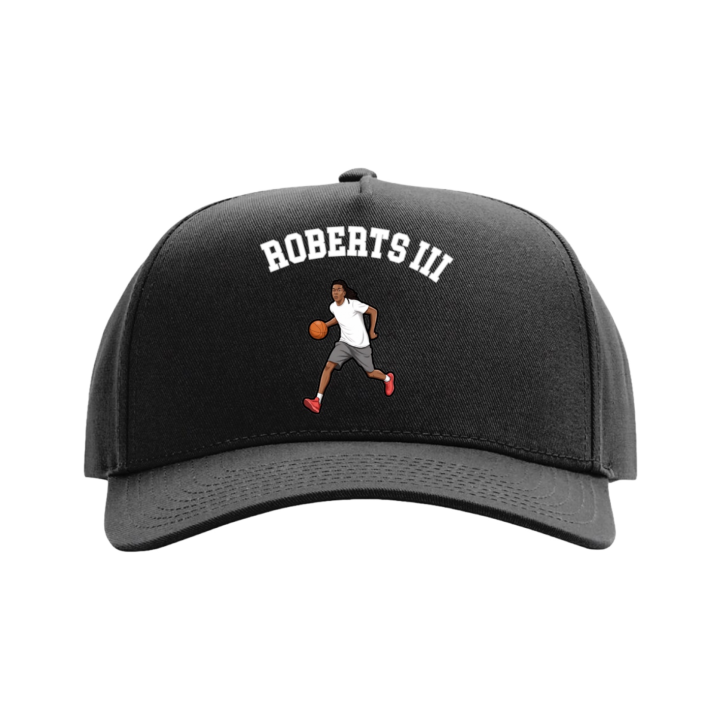 Full Fabric Five-Panel Champ Cap — Shirsey Arch in Black