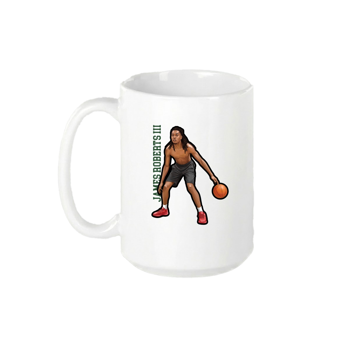15oz Coffee Mug — Name Vertical in White