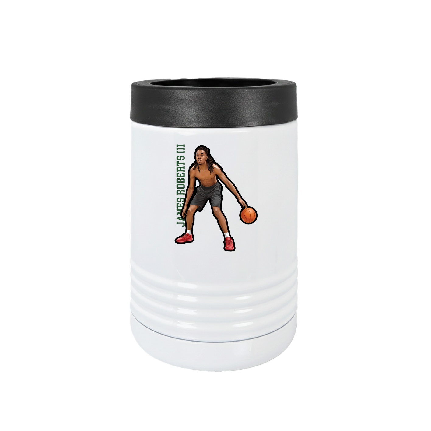 Beverage Holder — Name Vertical in White