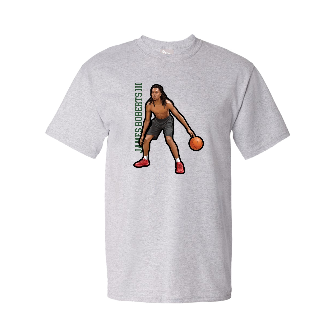 Youth Tee — Name Vertical in Grey