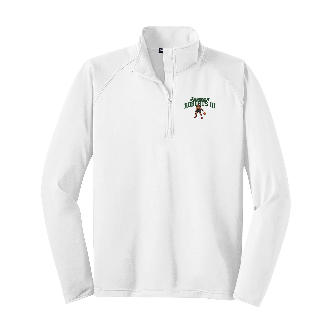Q-Zip Pullover — Signature Arch in White