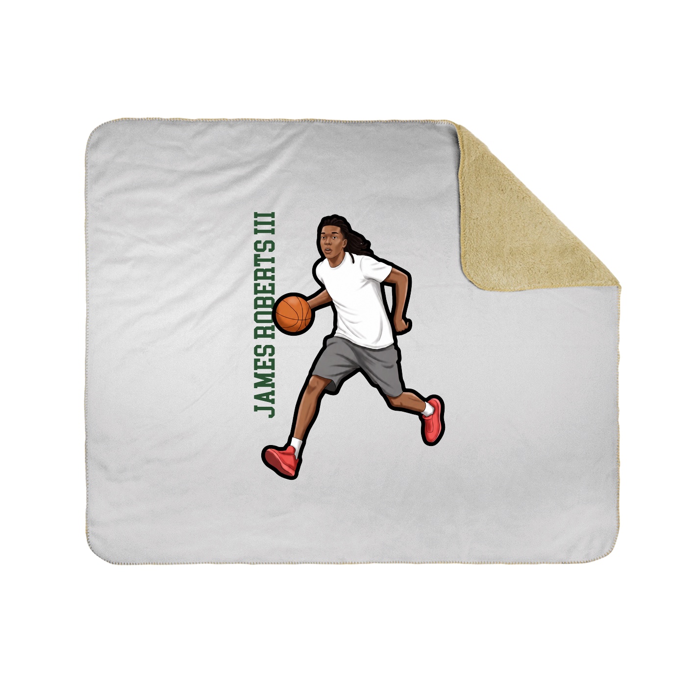 Throw Blanket — Name Vertical in White