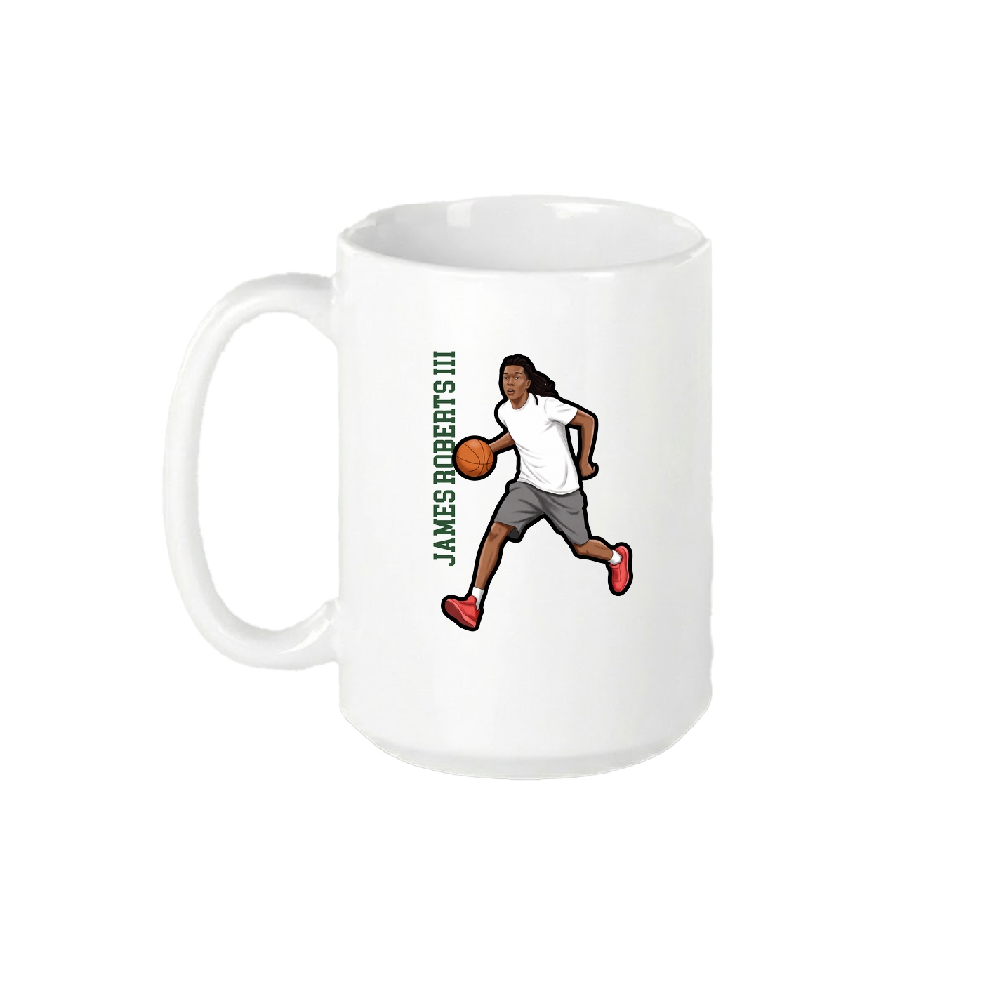 15oz Coffee Mug — Name Vertical in White