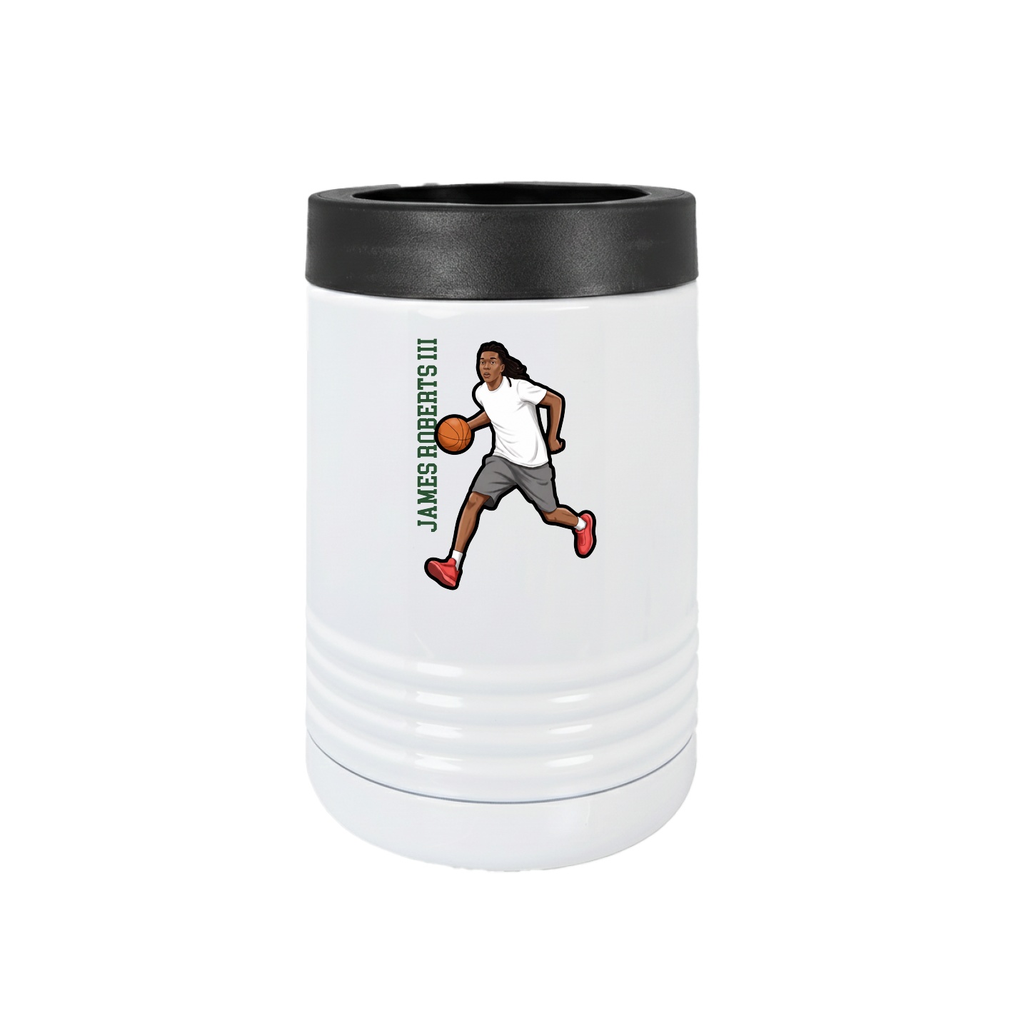 Beverage Holder — Name Vertical in White
